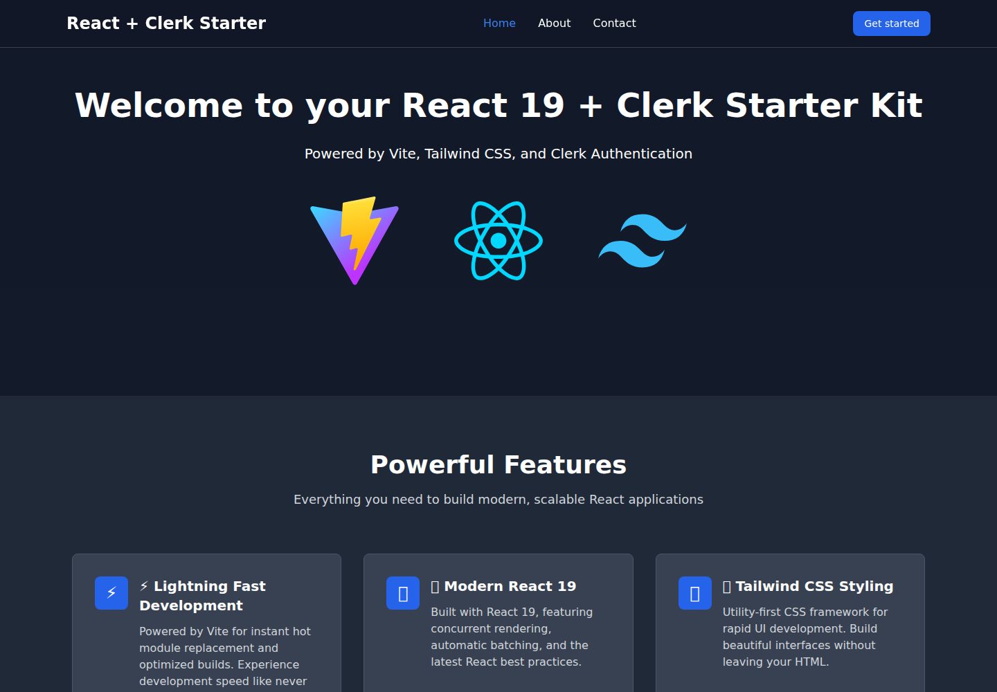 react-vite-starter · 桌面端首页