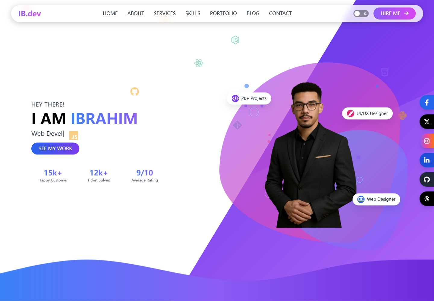 portfolio-template · Desktop homepage