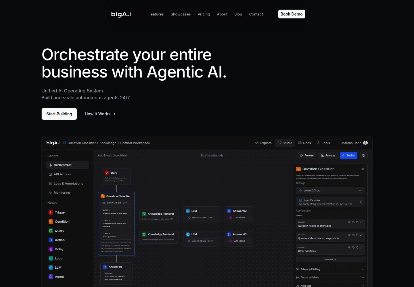 bigai-workflow-nextjs · Desktop homepage
