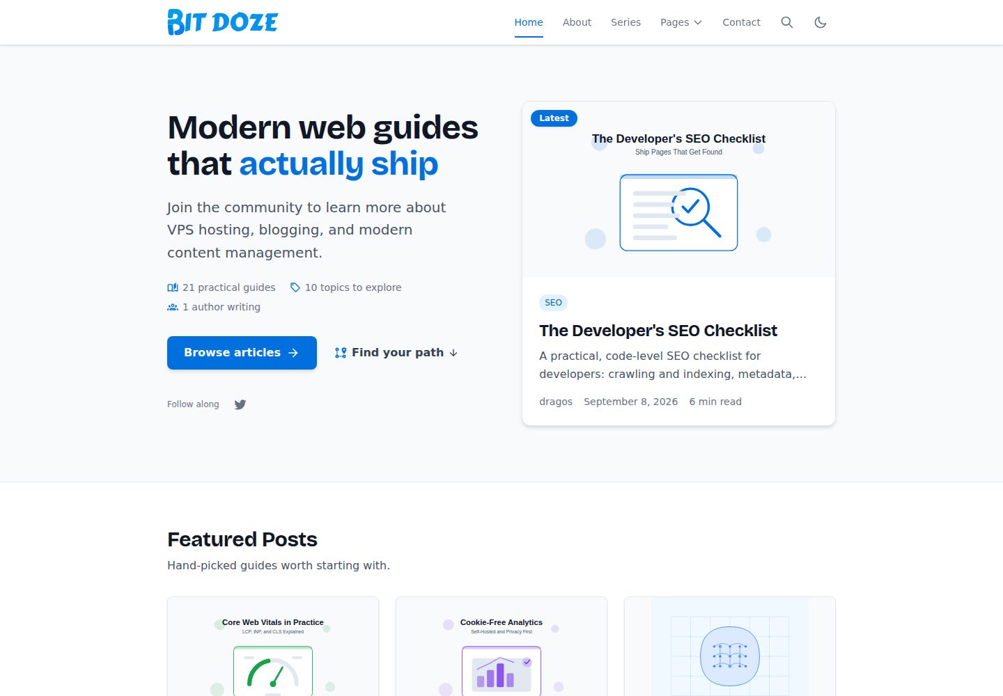 bitdoze-astro-theme 网站模板截图