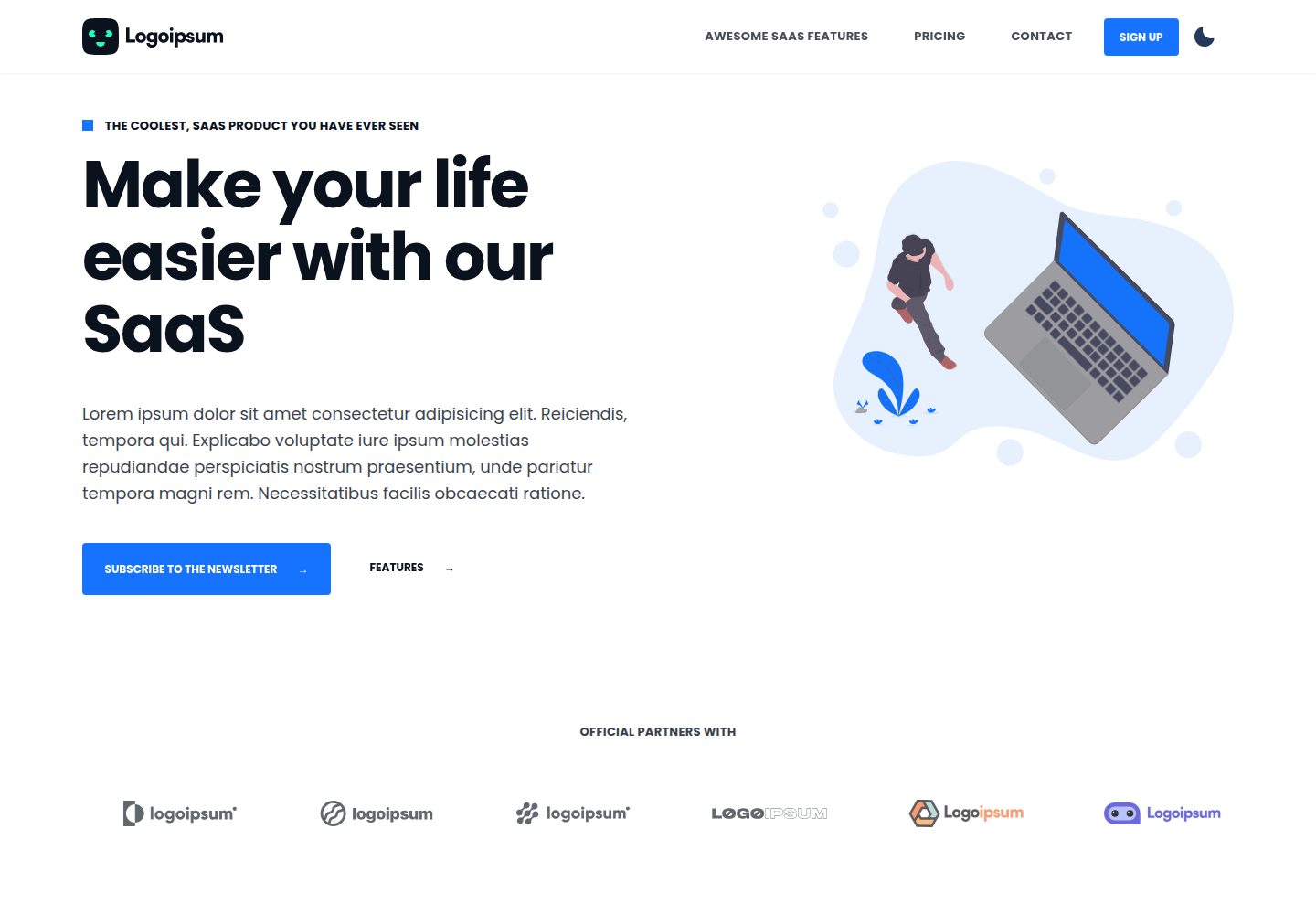 next-saas-starter 网站模板截图
