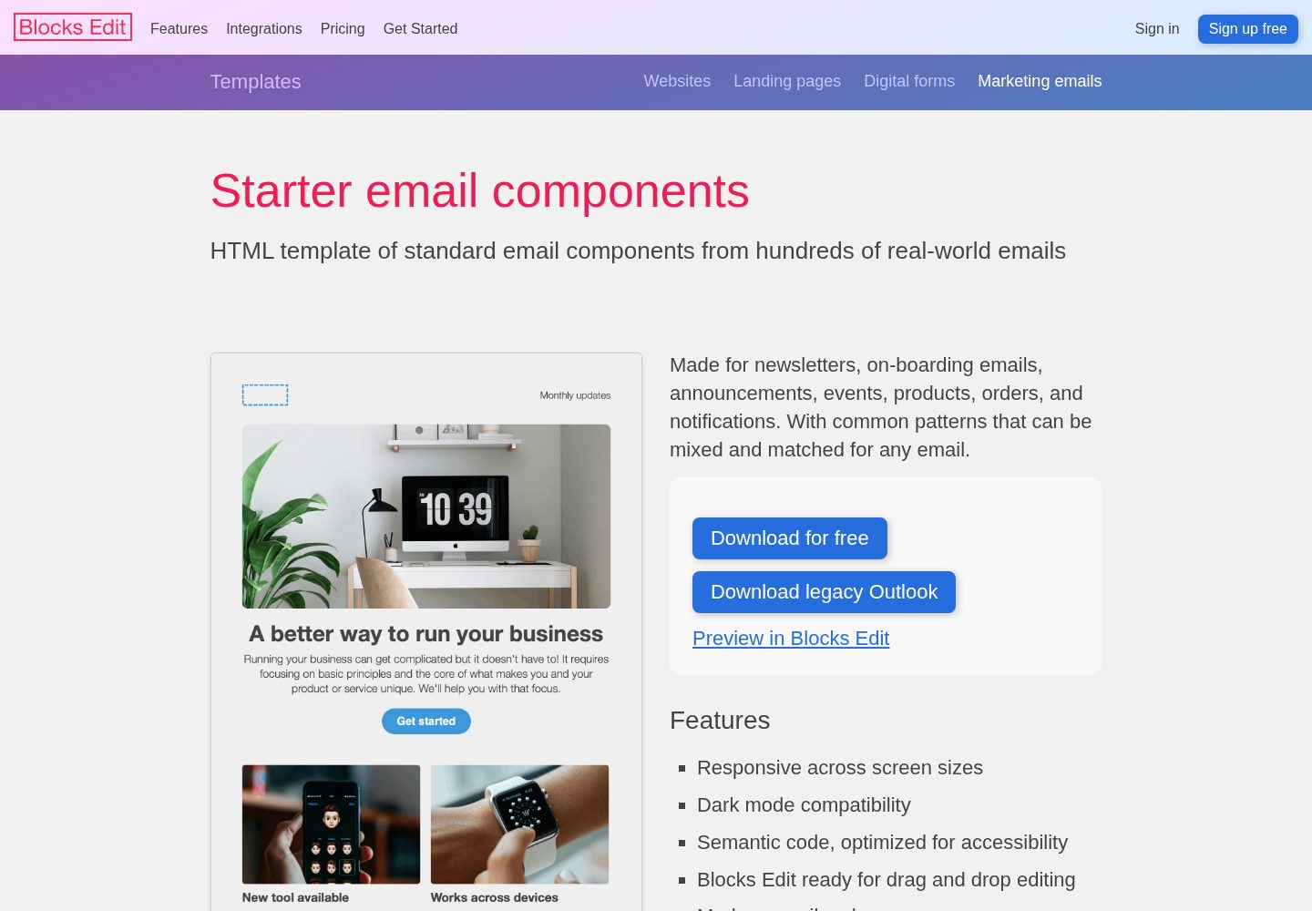 starter-email-components 网站模板截图