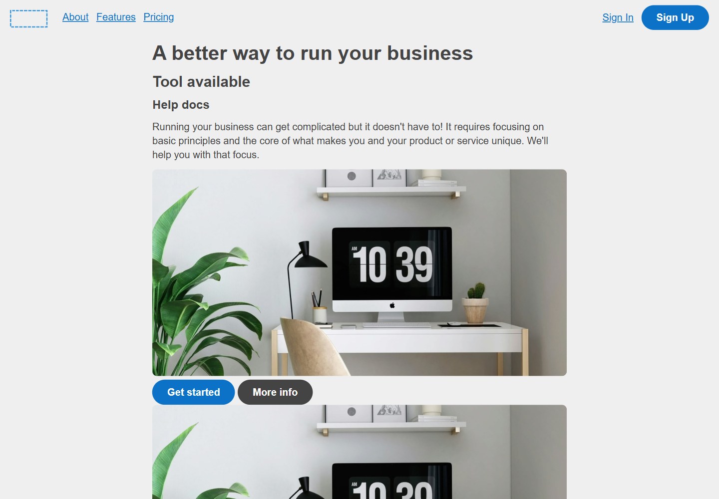 starter-website-components · Desktop homepage
