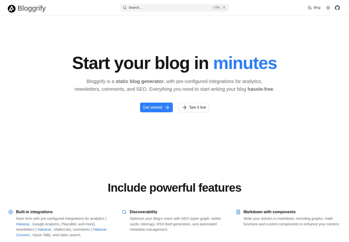 bloggrify 网站模板截图