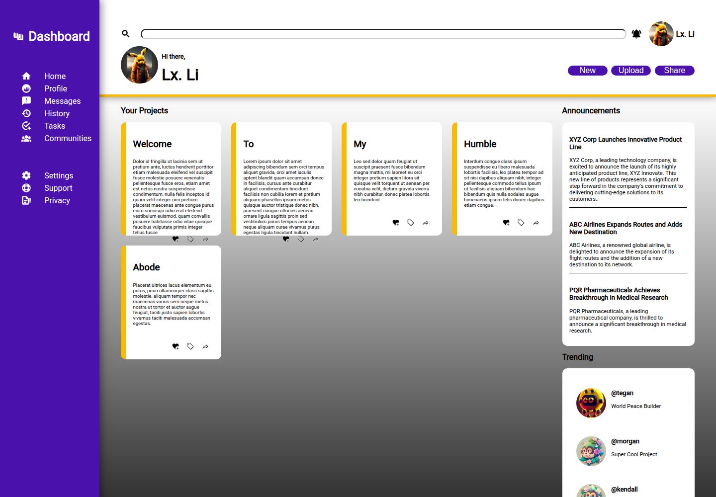 admin-dashboard · Desktop homepage