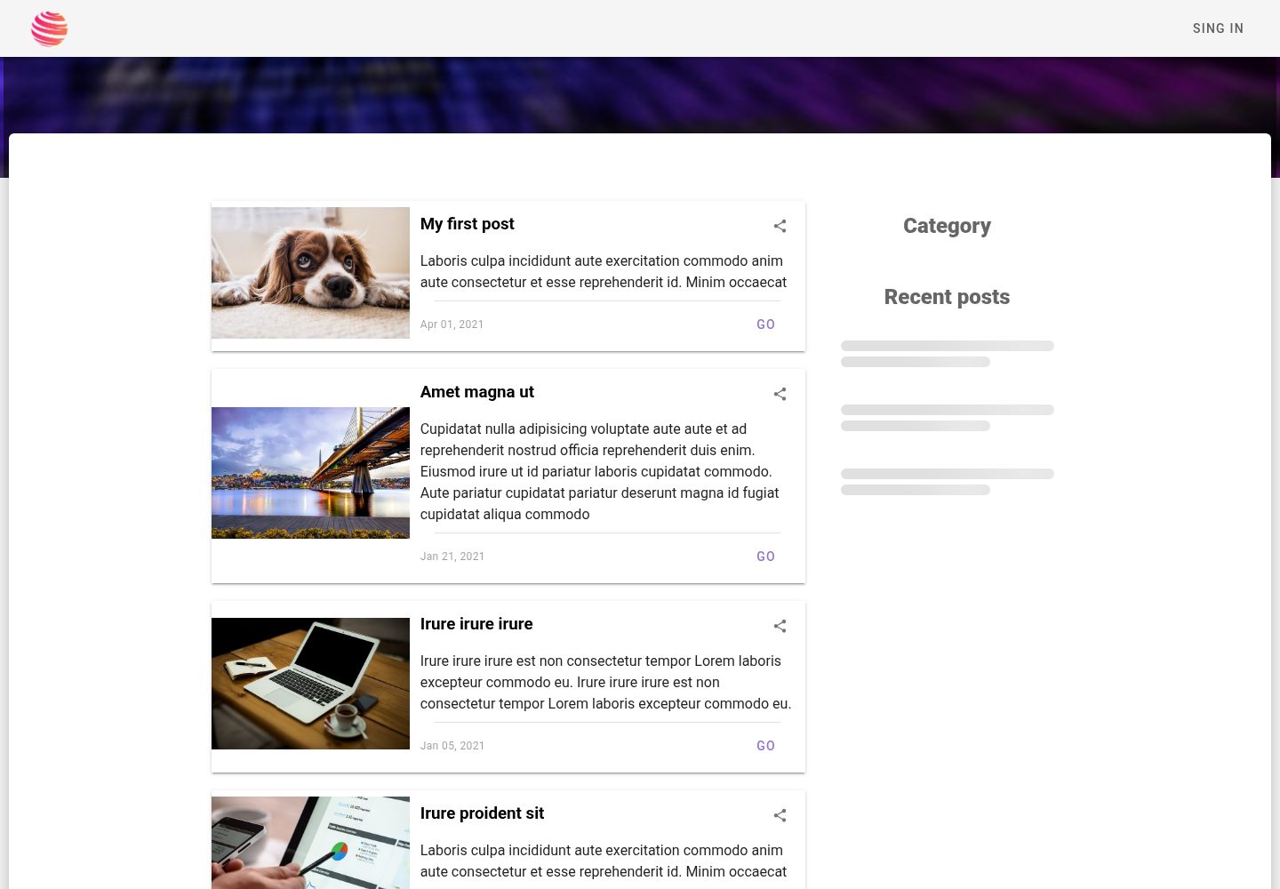 nuxt_content_blog_firebase · 桌面端首页