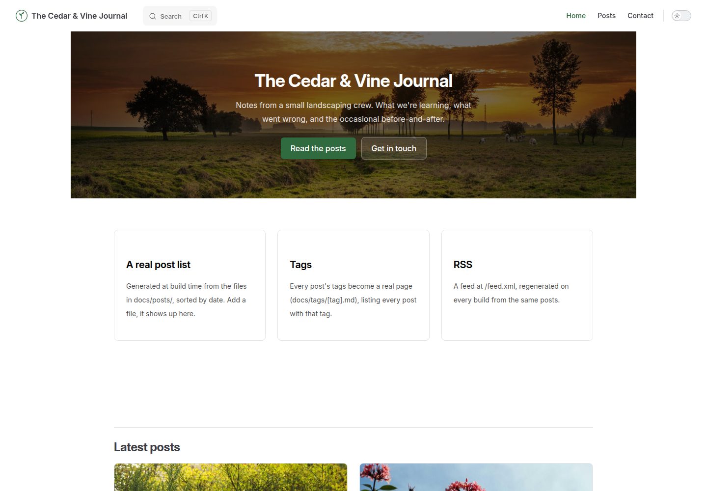 vitepress-blog 网站模板截图