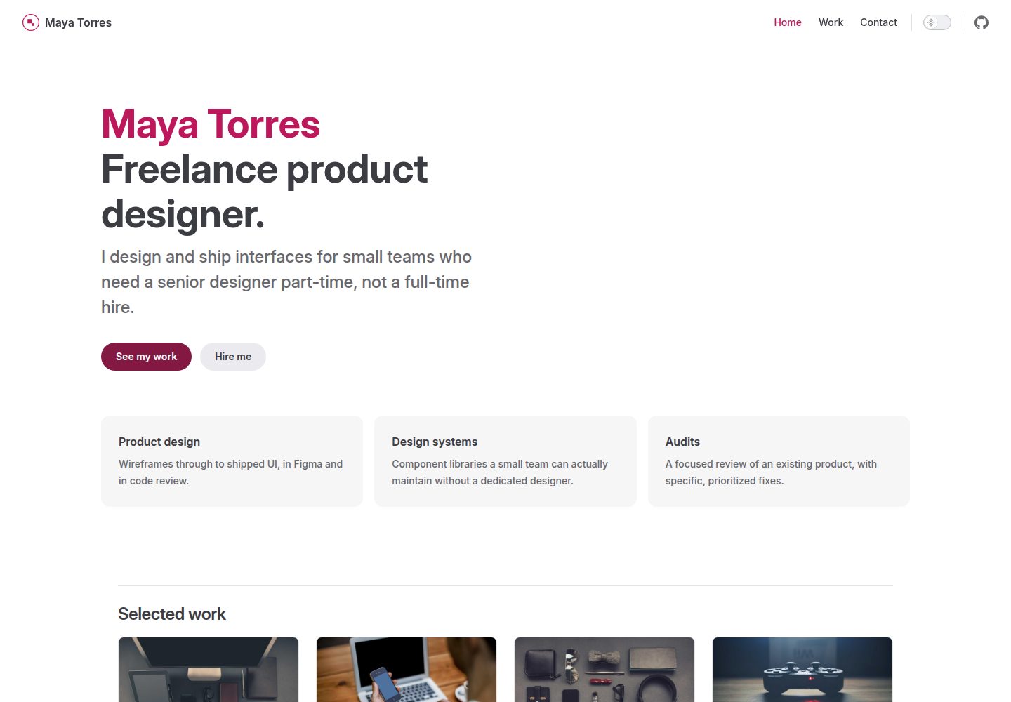 vitepress-portfolio 网站模板截图