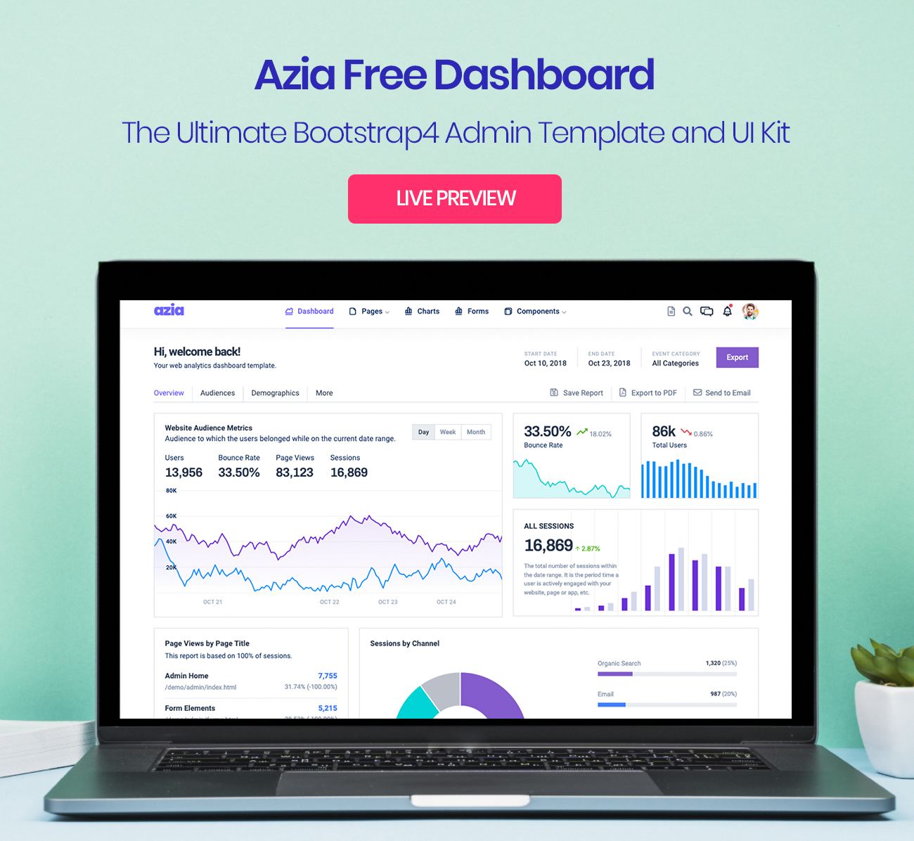 Azia-Admin-Bootstrap-Template 网站模板截图