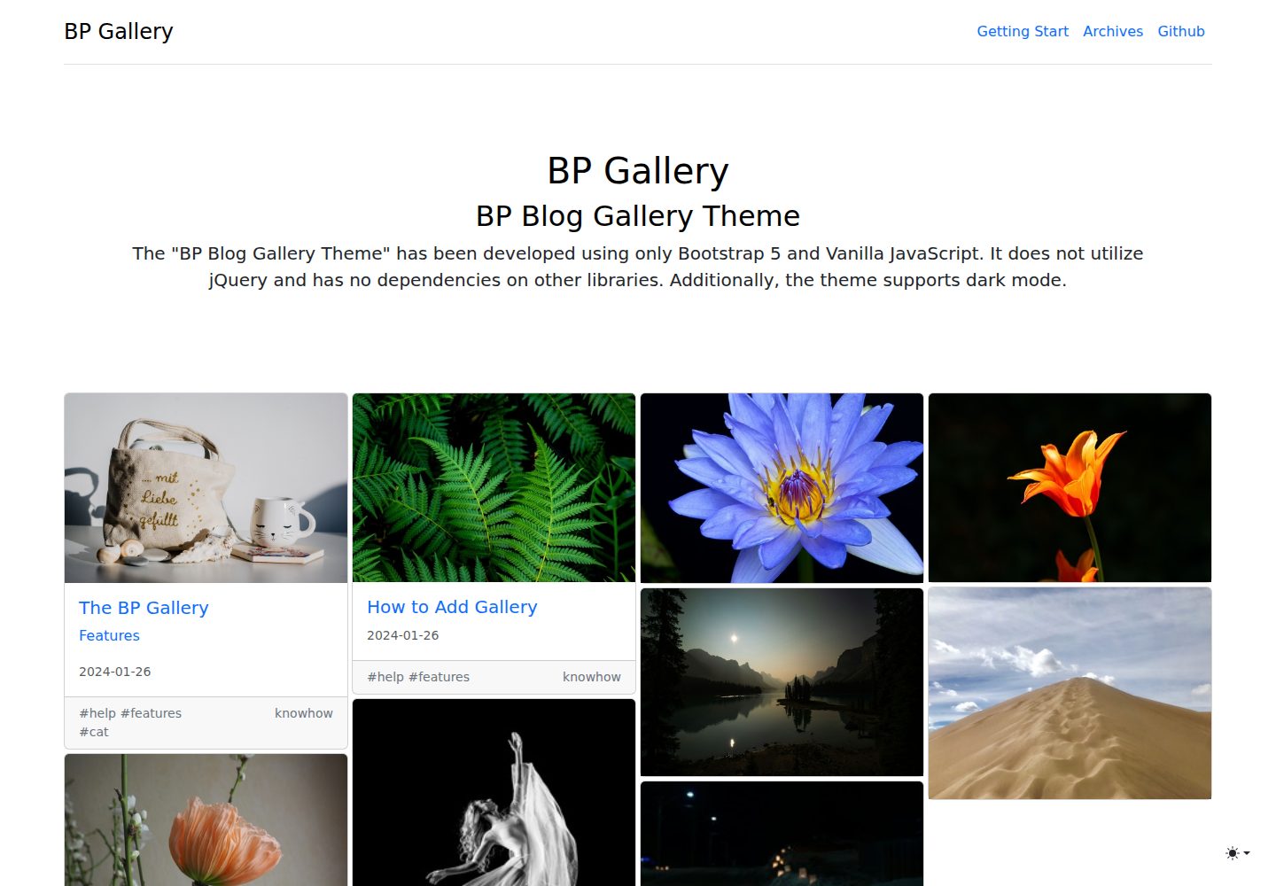 hexo-theme-bp-gallery 网站模板截图