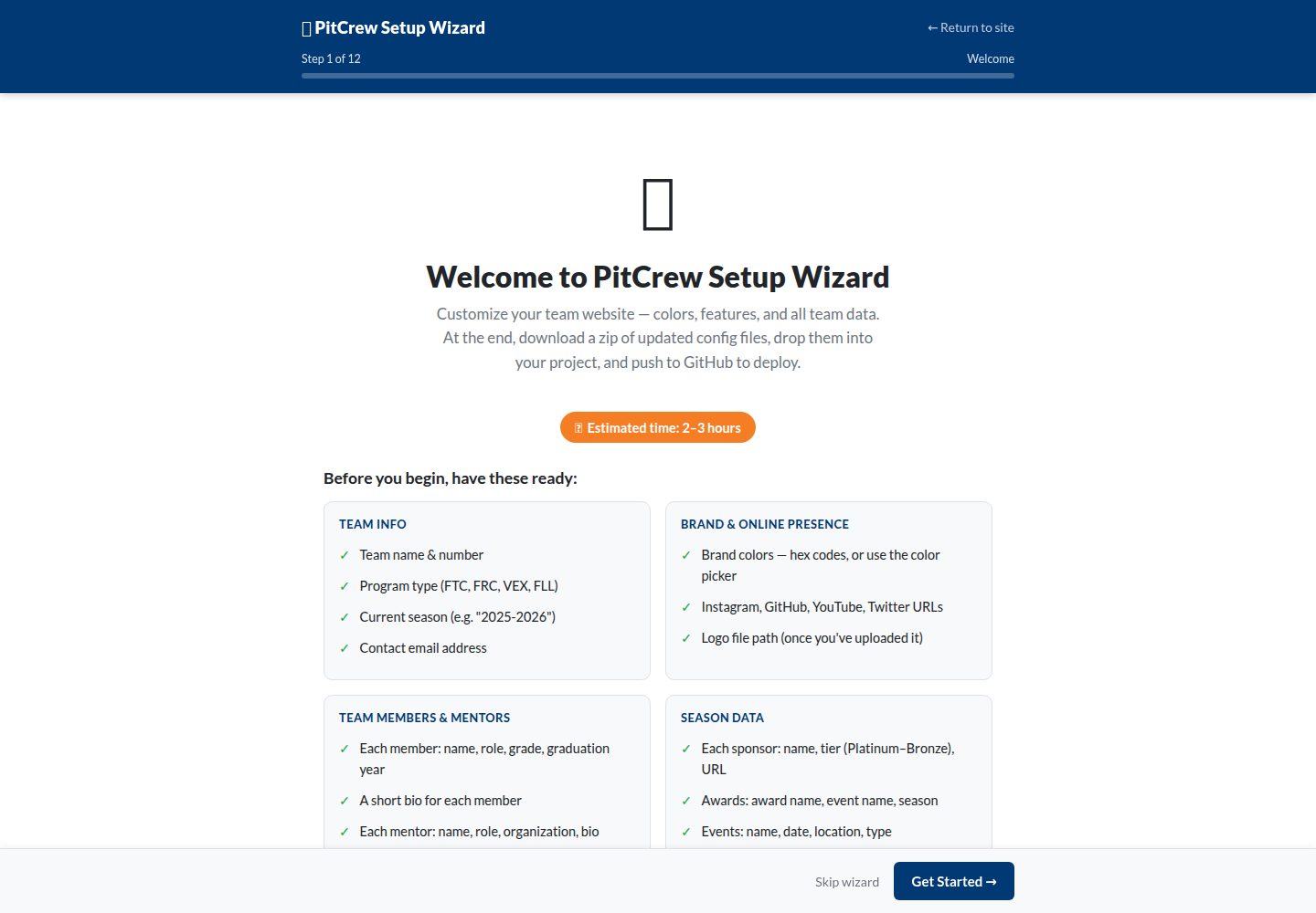 pitcrew 网站模板截图