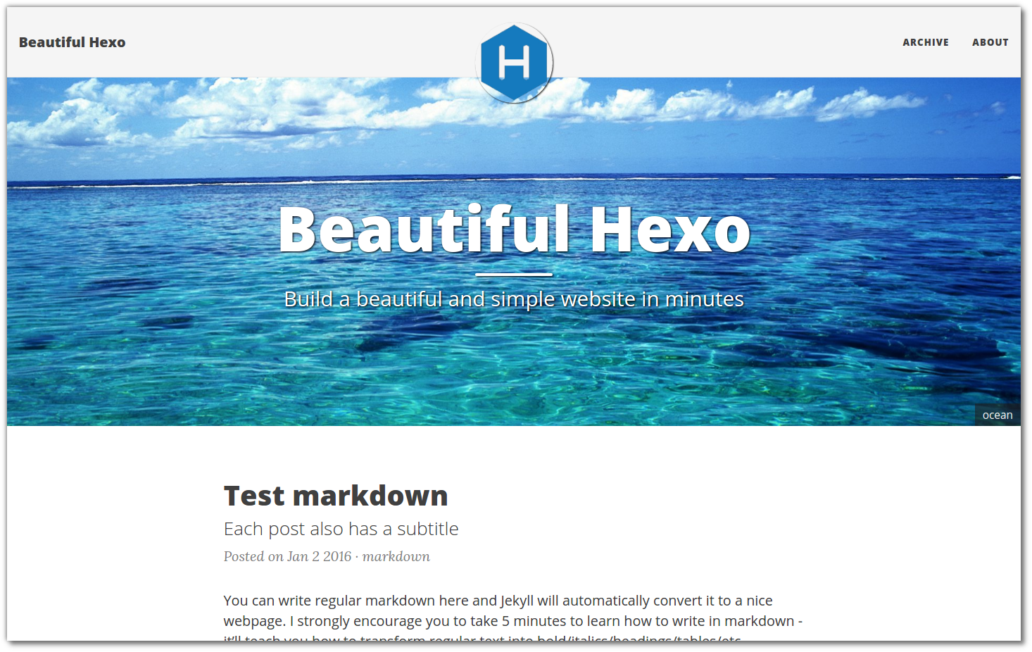 hexo-blog-theme 网站模板截图