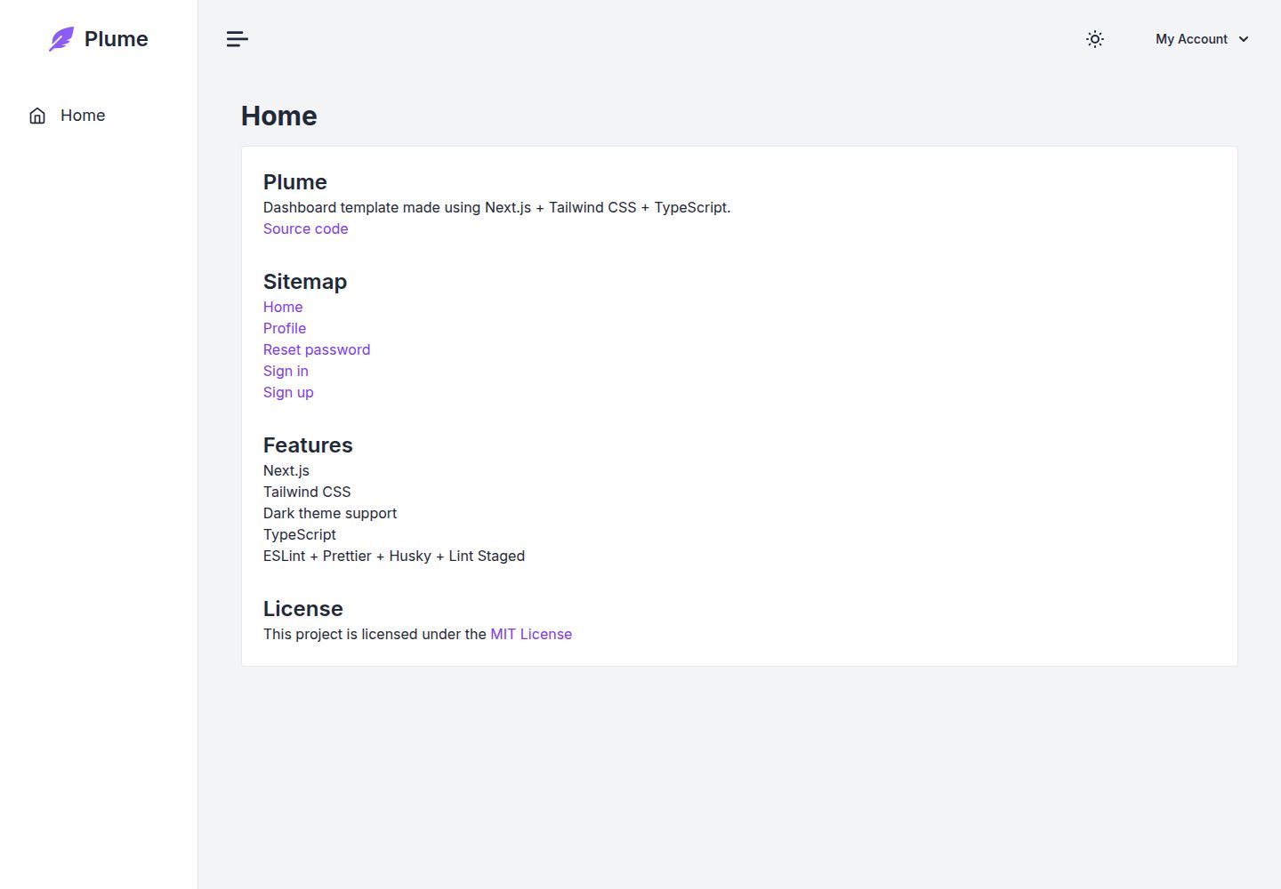 plume-dashboard 网站模板截图