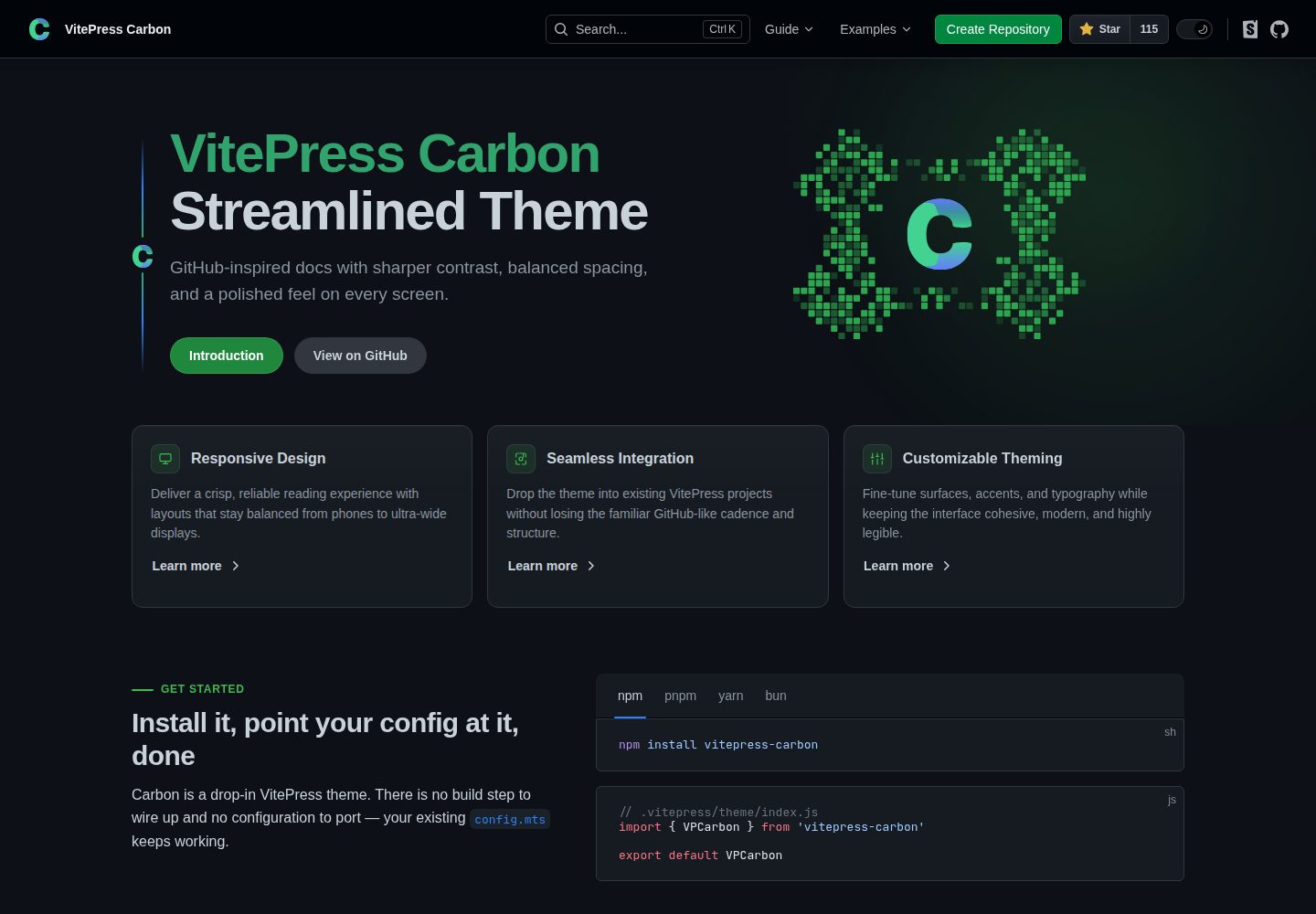 carbon-starter 网站模板截图