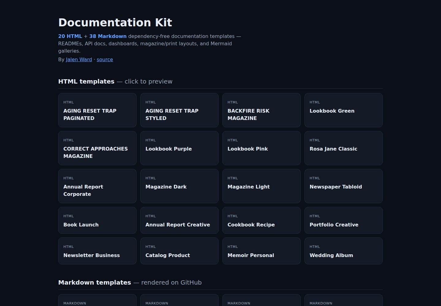 documentation-kit · Desktop homepage