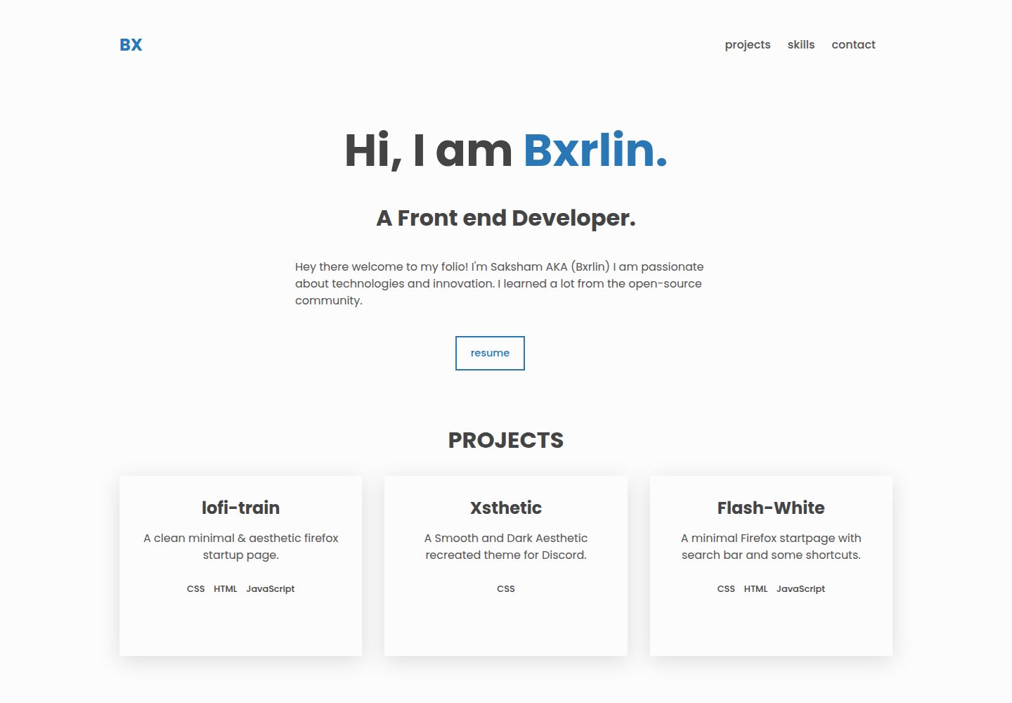 minimalfolio · 桌面端首页