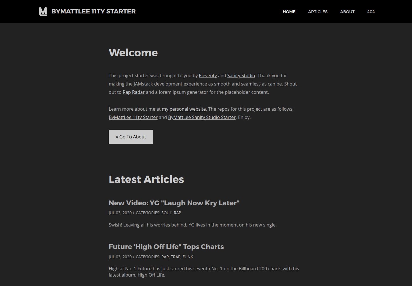 bymattlee-11ty-starter 网站模板截图