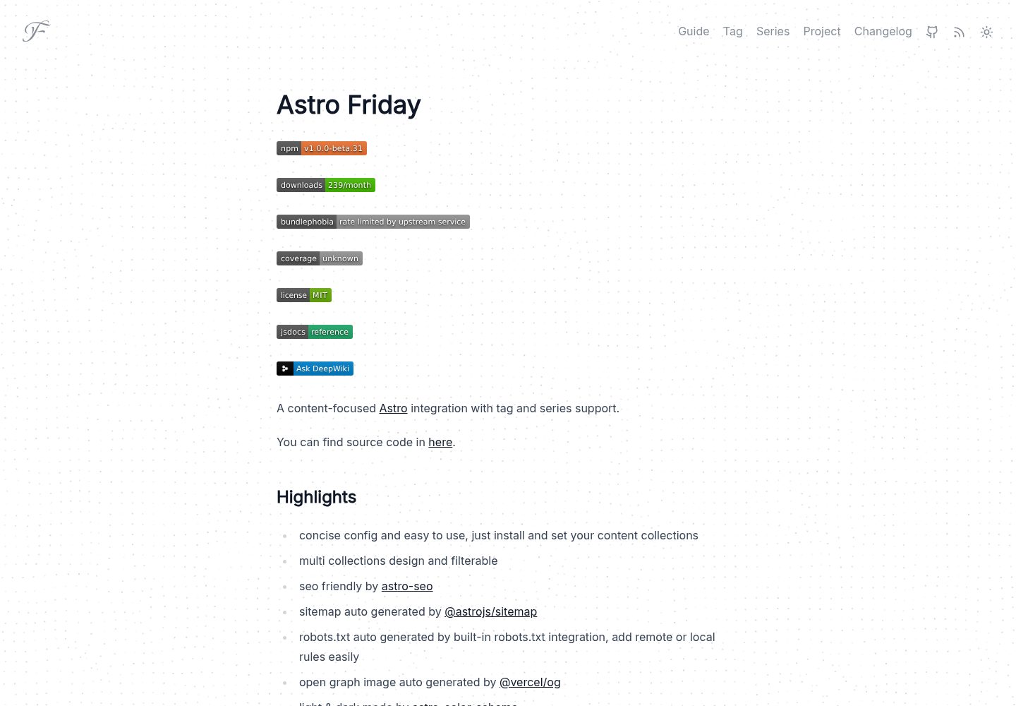 astro-friday 网站模板截图