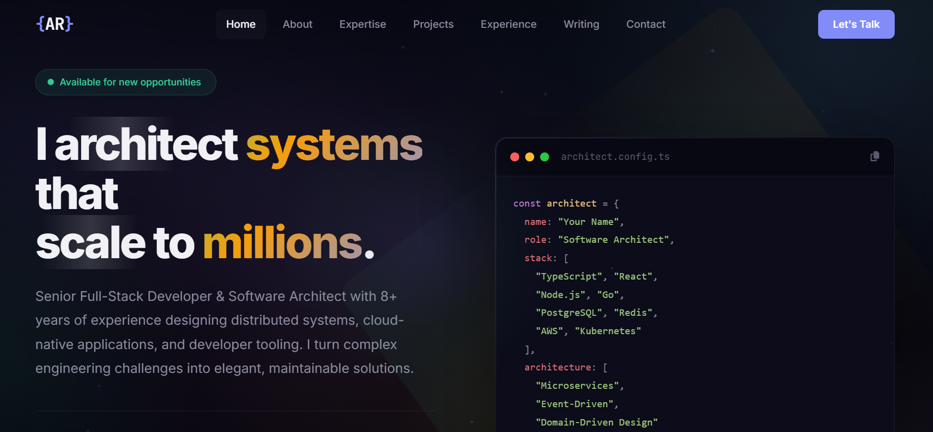 developer-portfolio 网站模板截图