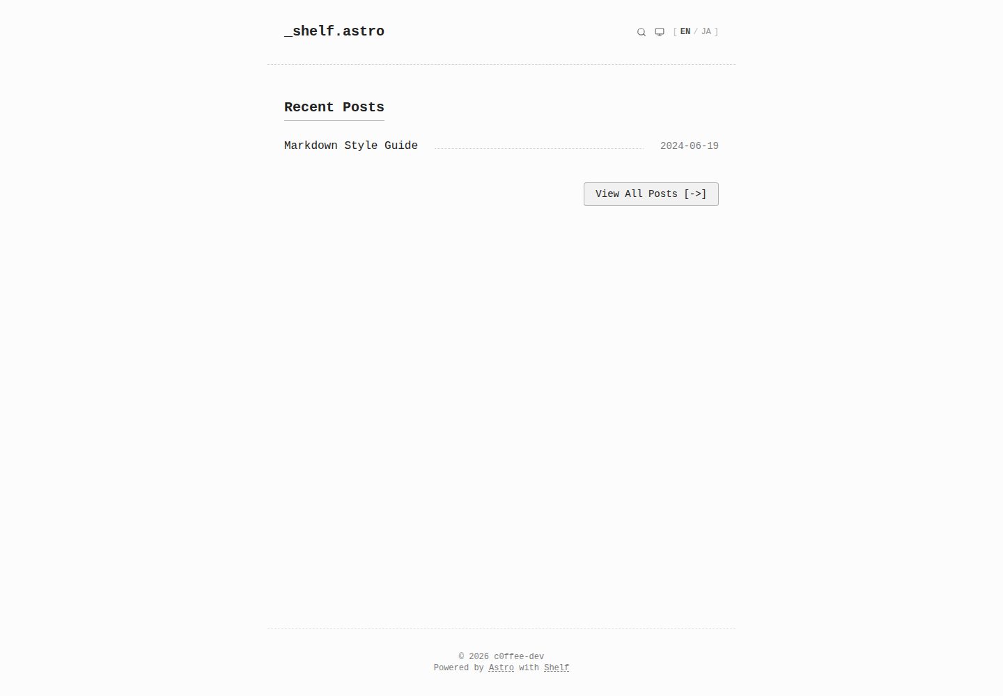 astro-shelf 网站模板截图
