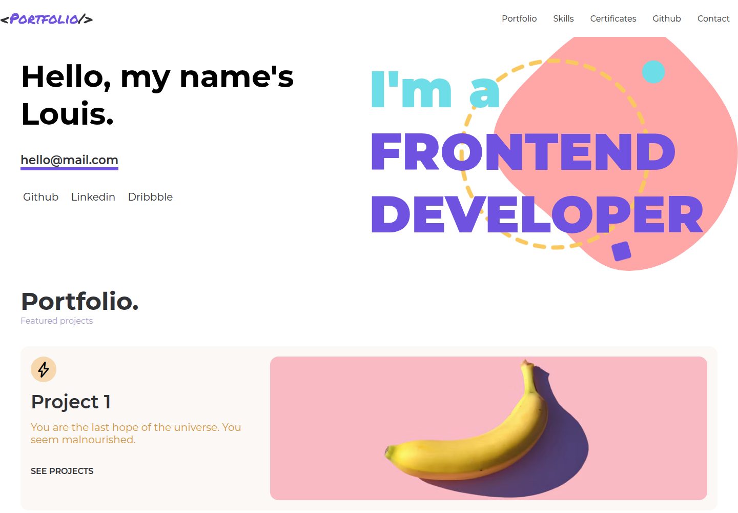 portfolio-template · 桌面端首页