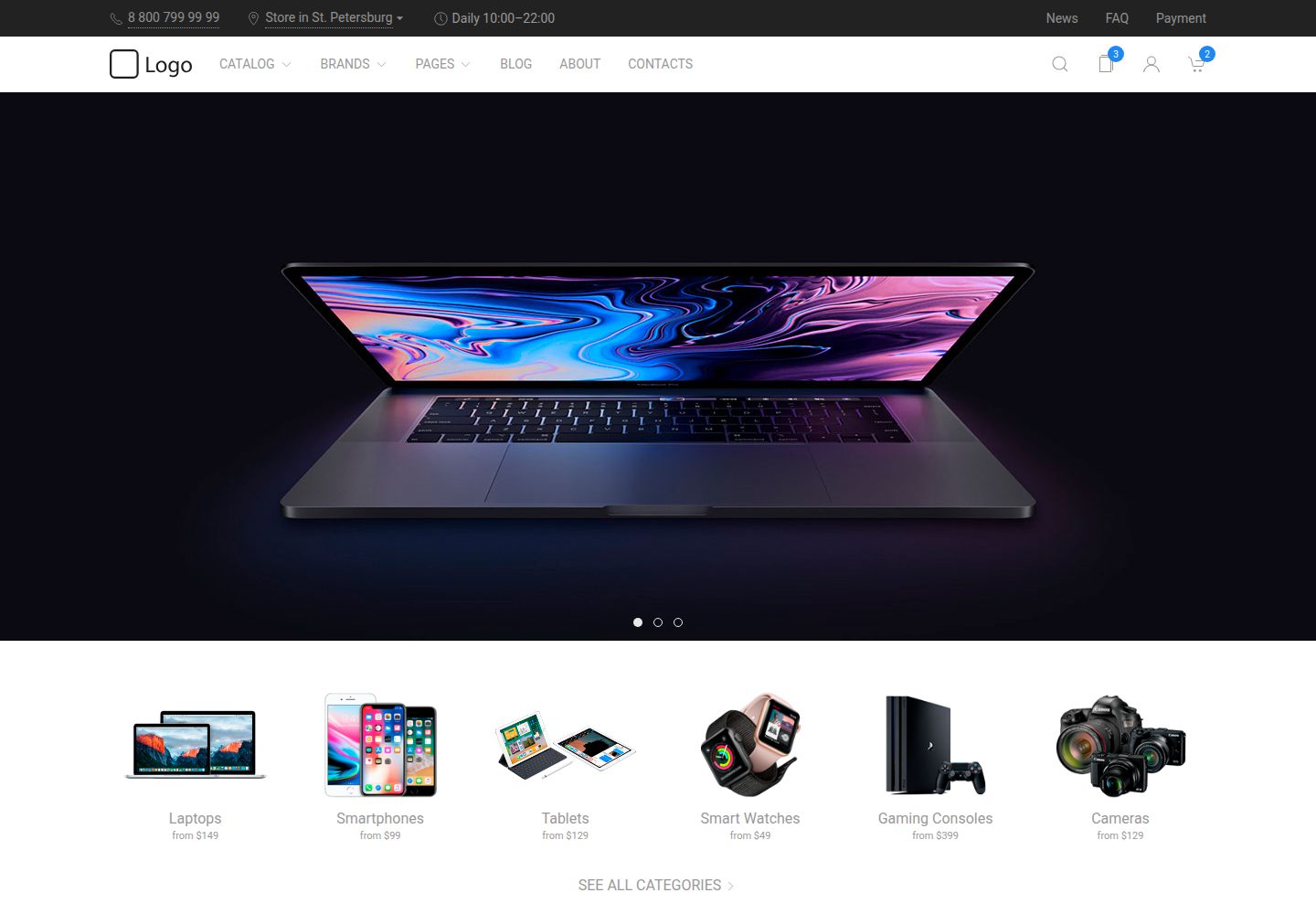 uikit-ecommerce-template 网站模板截图