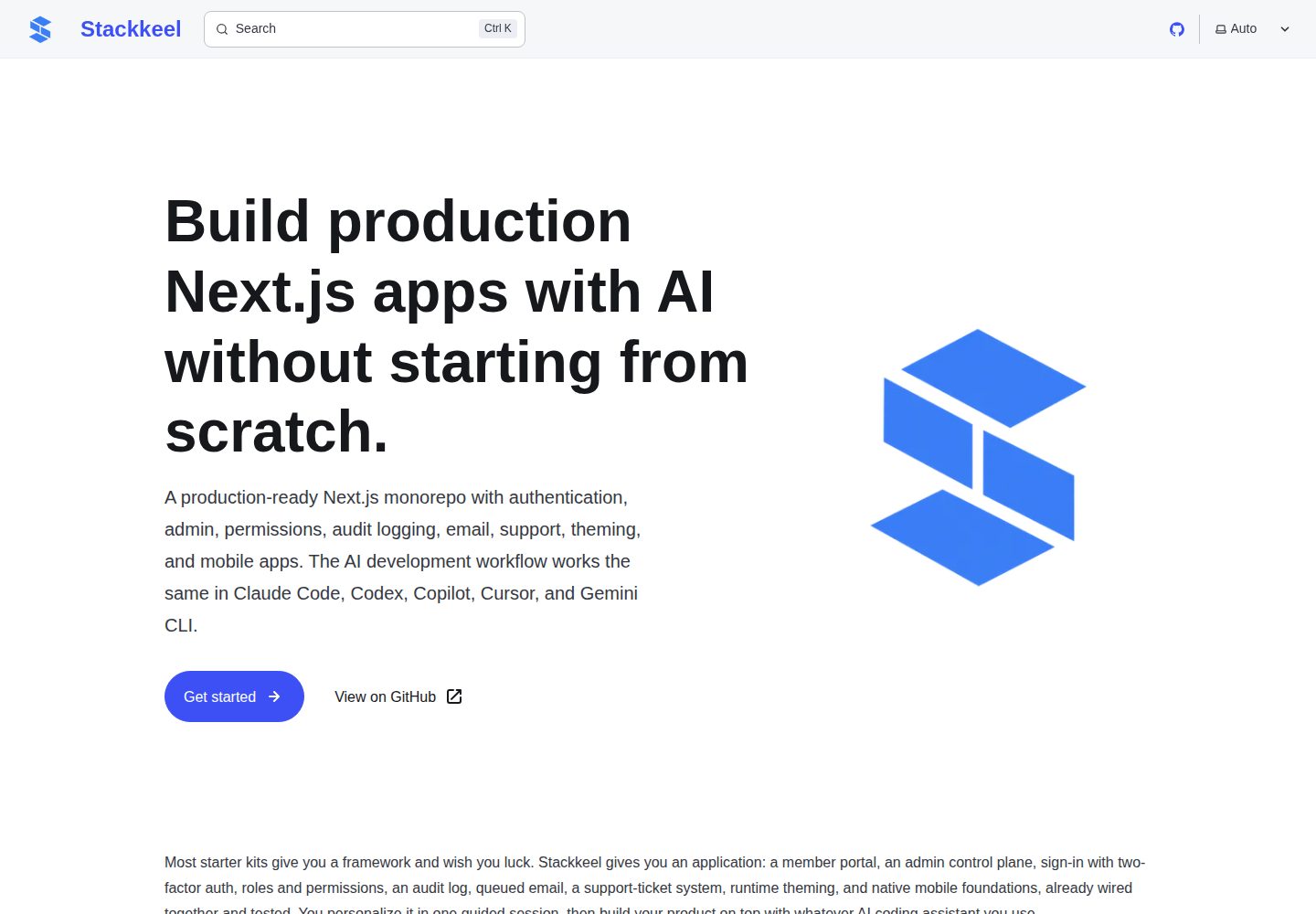stackkeel · Desktop homepage