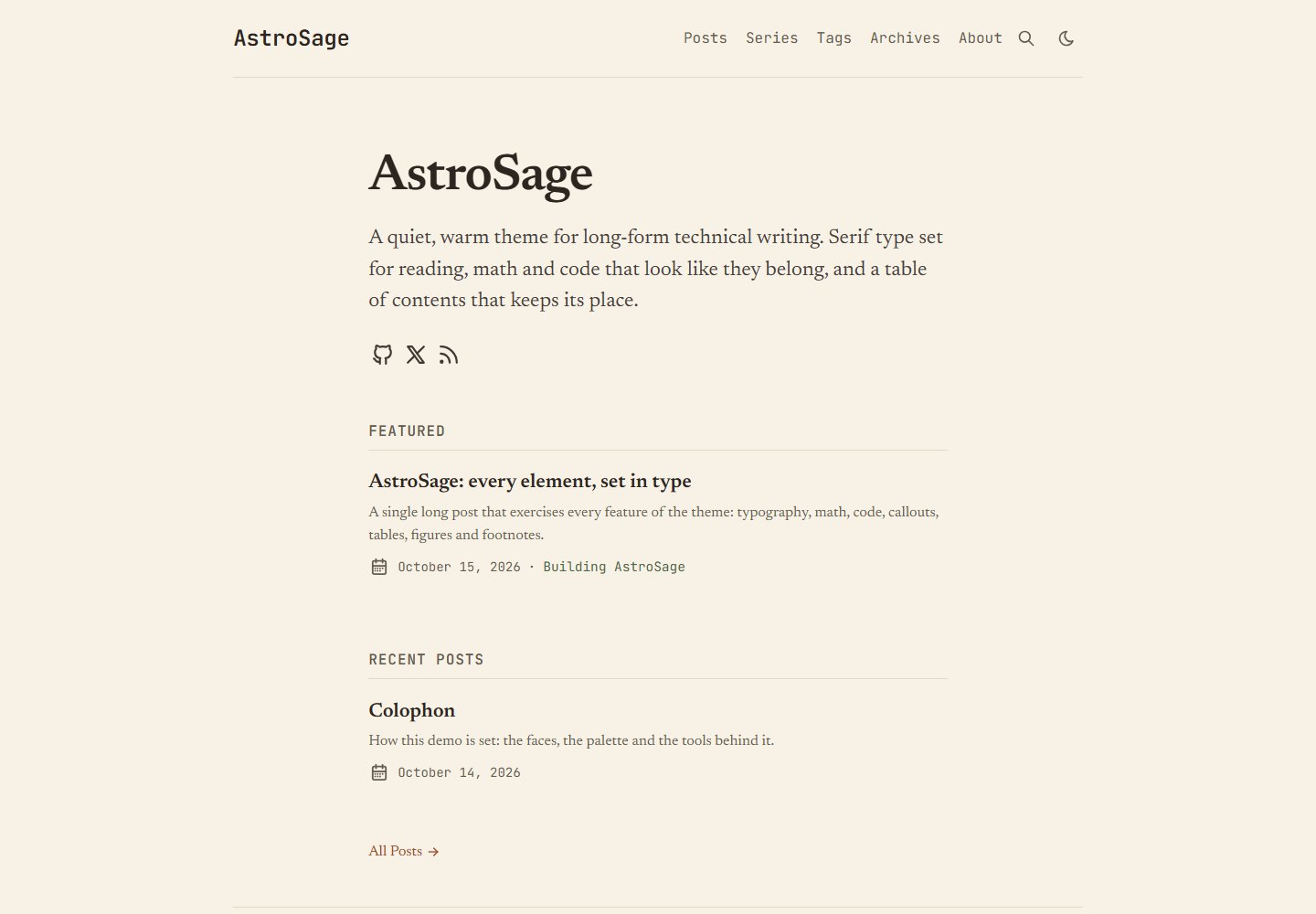 astro-sage · 桌面端首页
