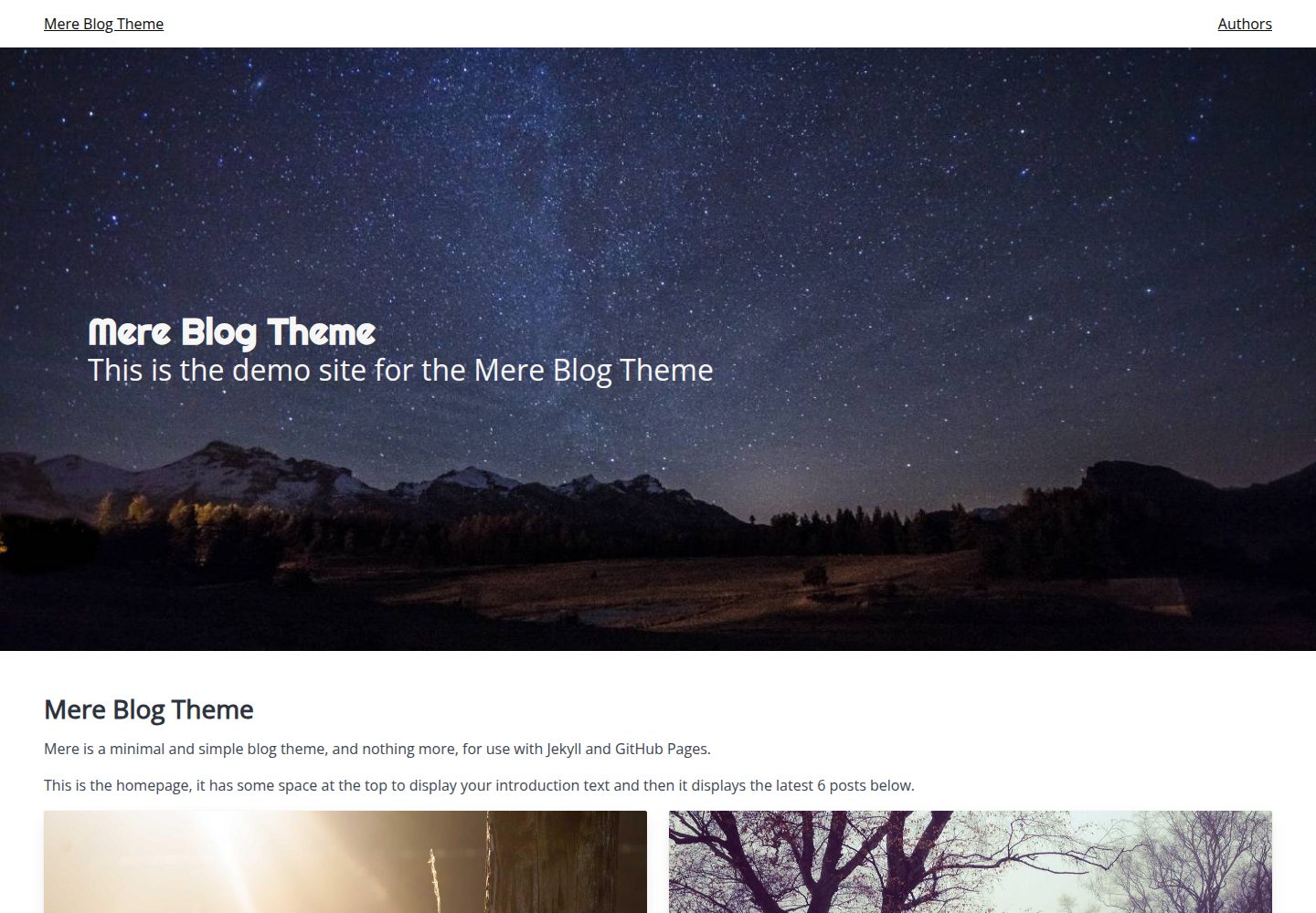 mere-blog-theme 网站模板截图