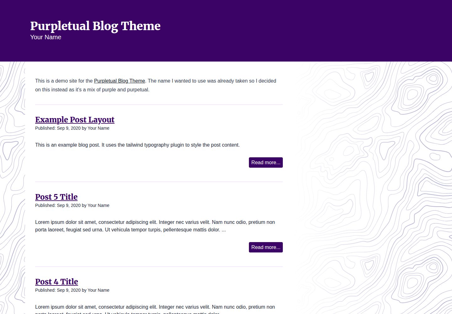 purpletual-blog-theme 网站模板截图