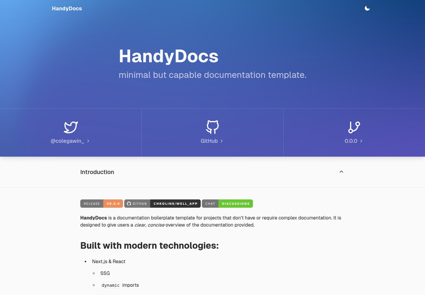 handydocs · Desktop homepage