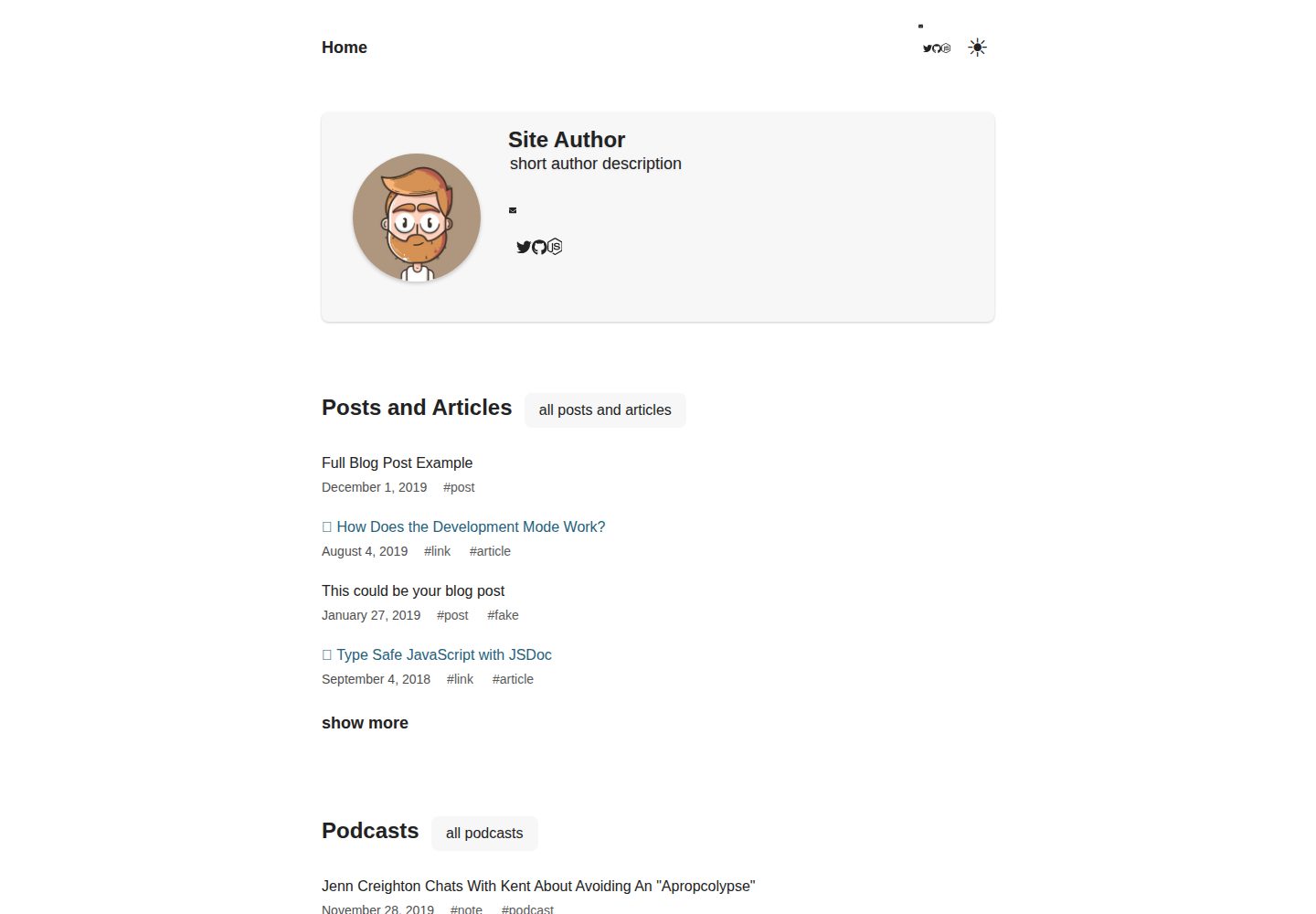 gatsby-starter-chronoblog-profile 网站模板截图