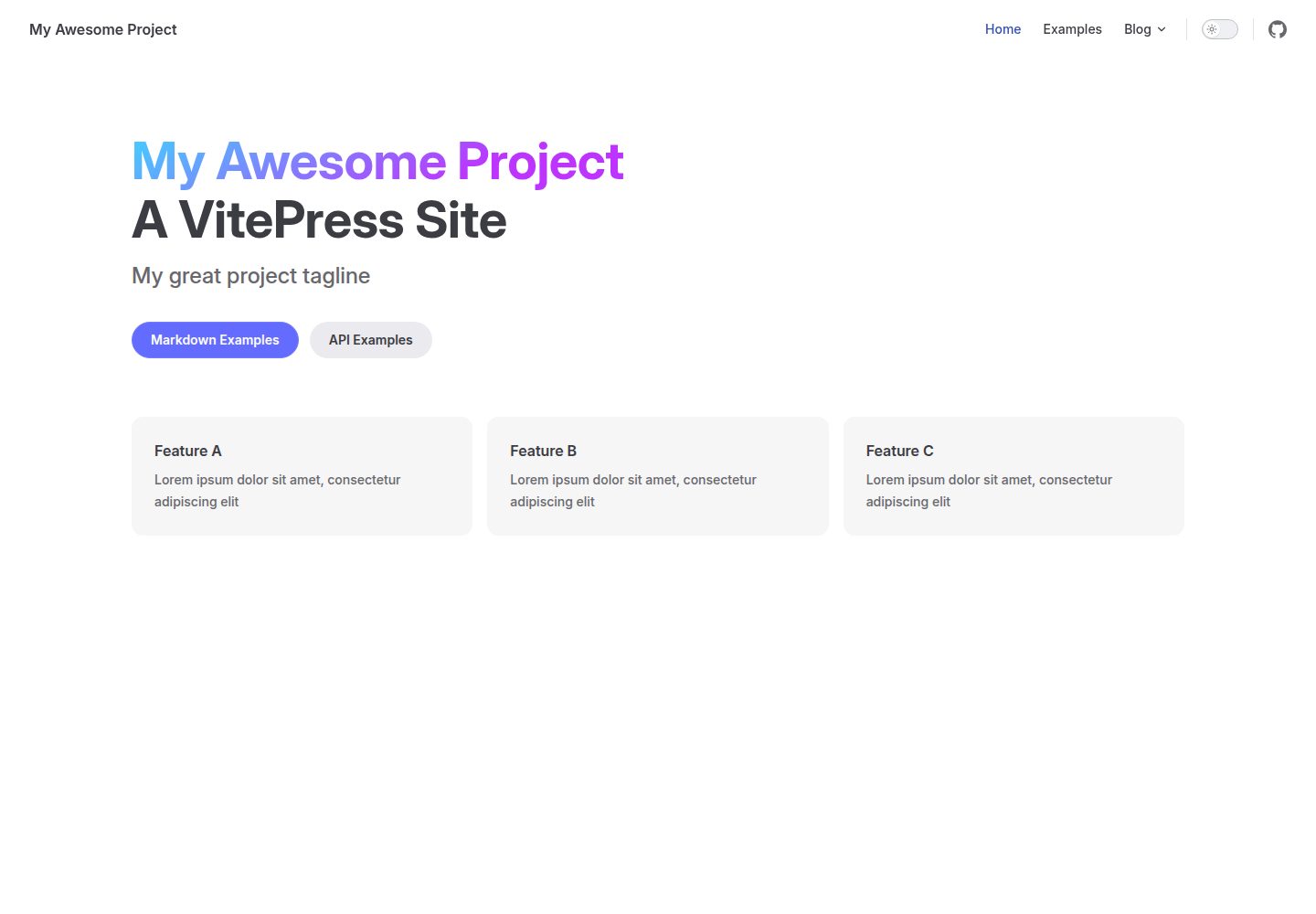 vitepress-blogs-theme-template 网站模板截图