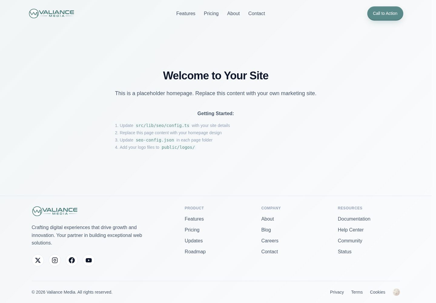 valiance-media-nextjs-starter 网站模板截图
