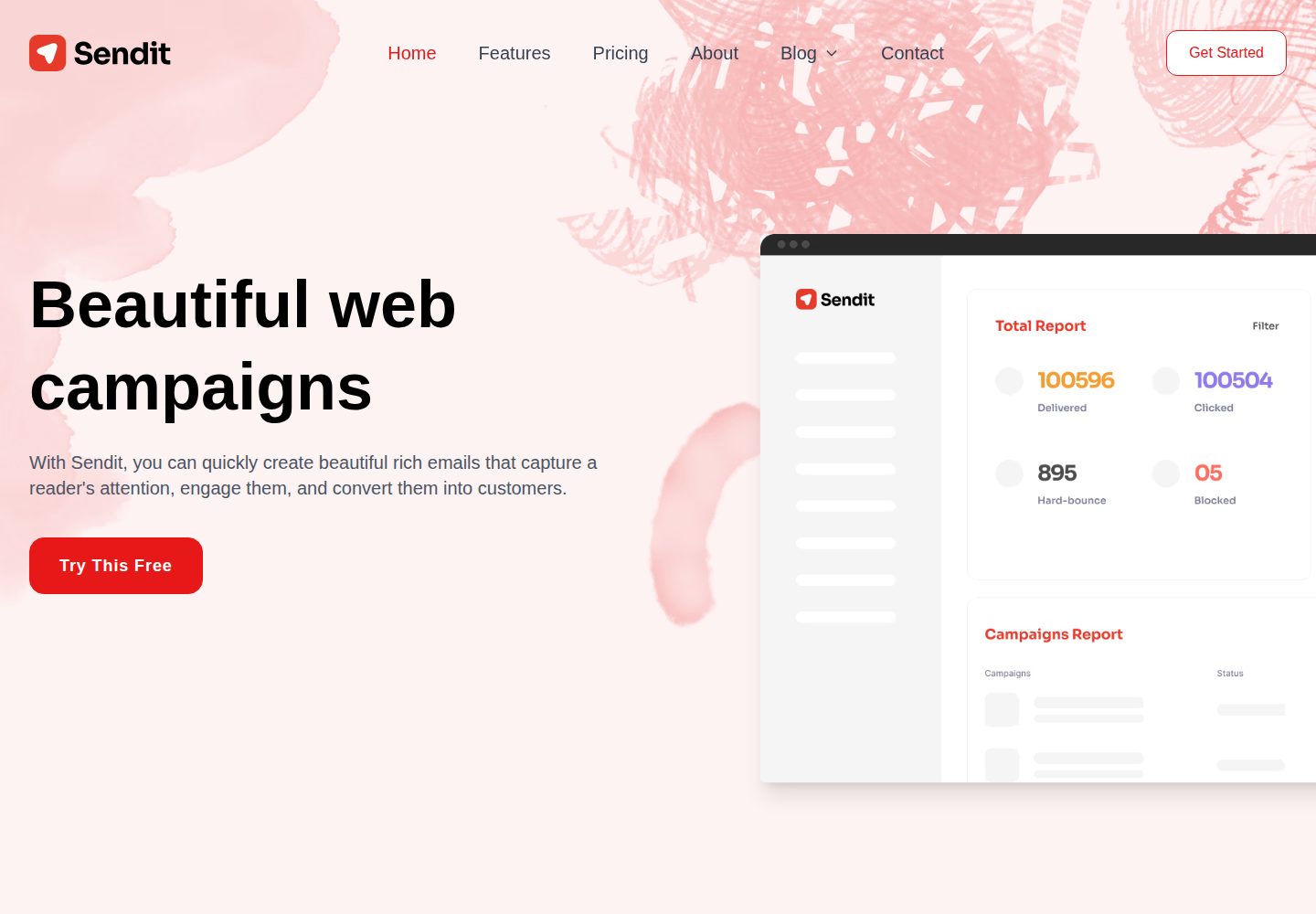 sendit-astro-template 网站模板截图