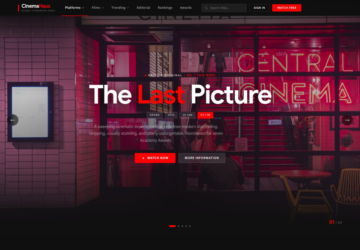 Landing-page-CinemaHaus 网站模板截图