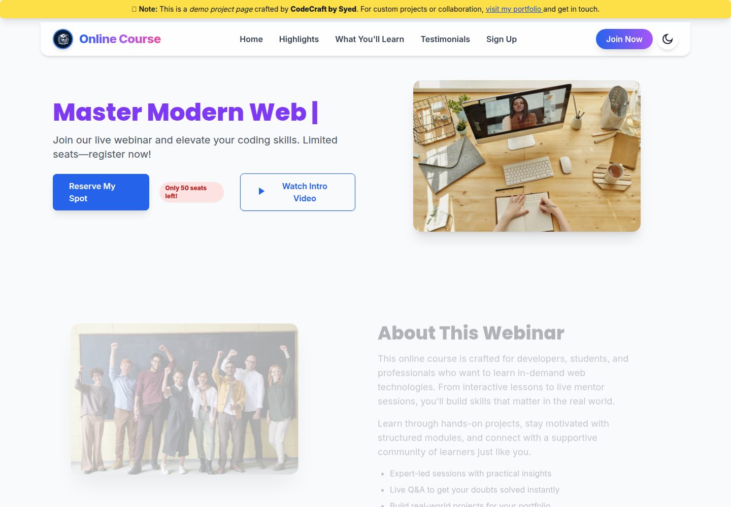 Online-Course_landing-page 网站模板截图