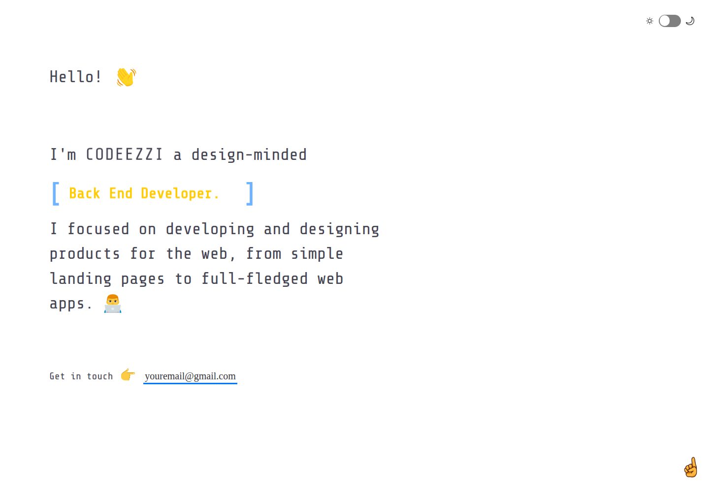 portfolio-template · Desktop homepage