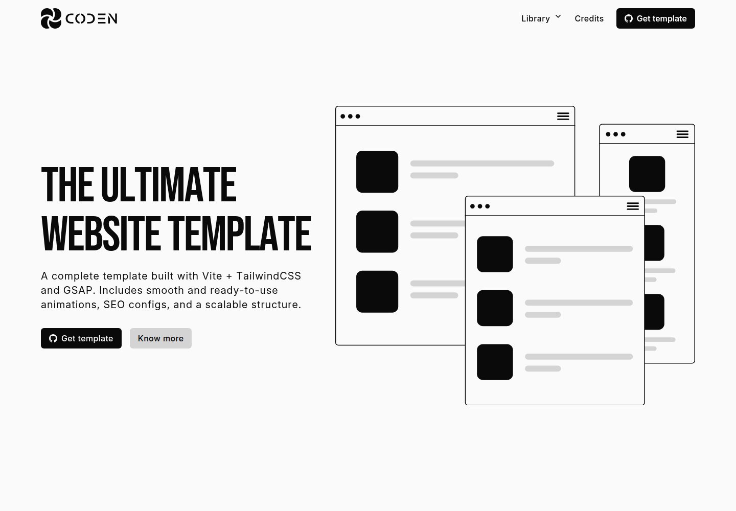 website-template · Desktop homepage
