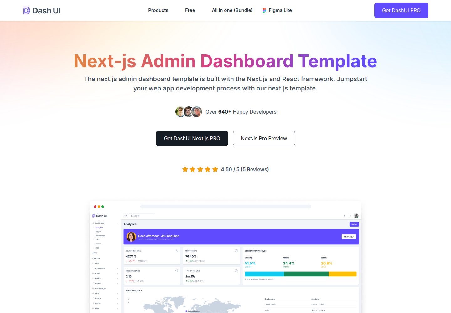 dashui-free-nextjs-admin-template 网站模板截图