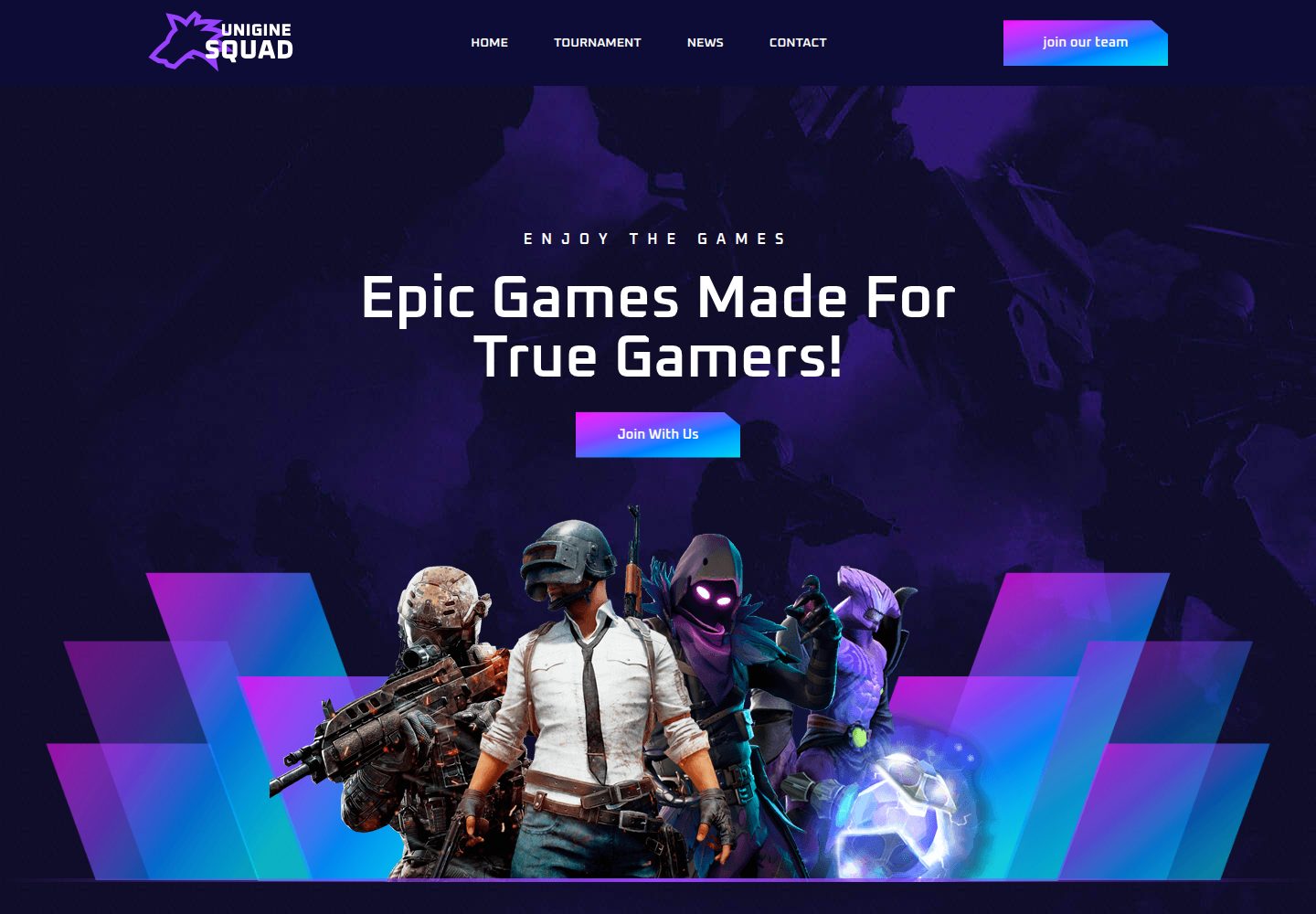 Unigine-Games-Website 网站模板截图