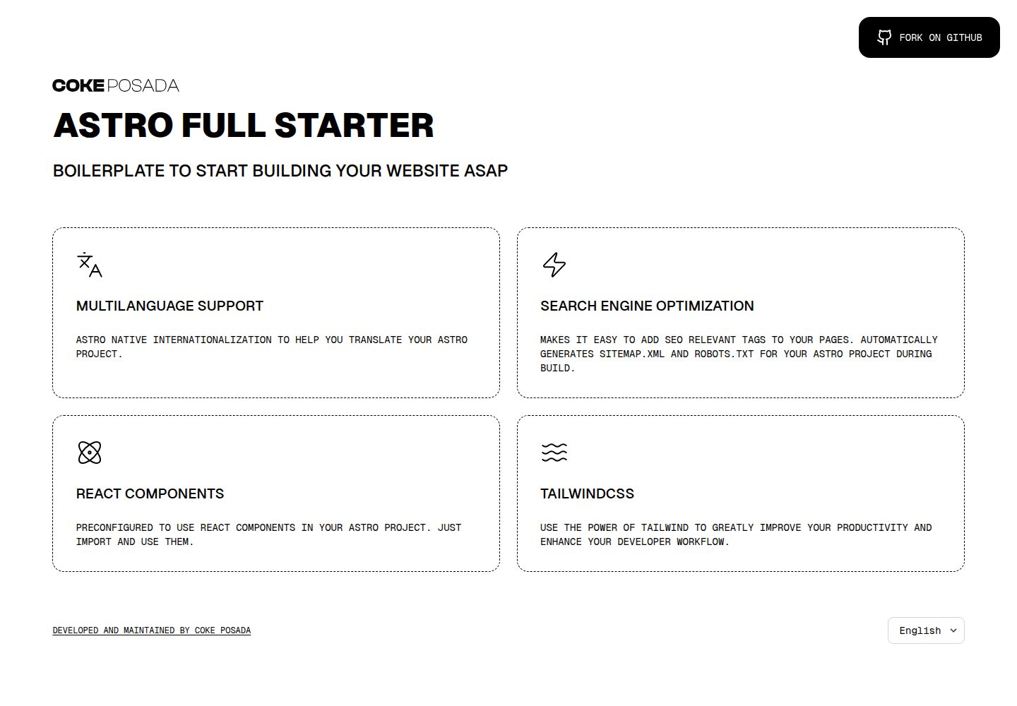 astro-full-starter 网站模板截图