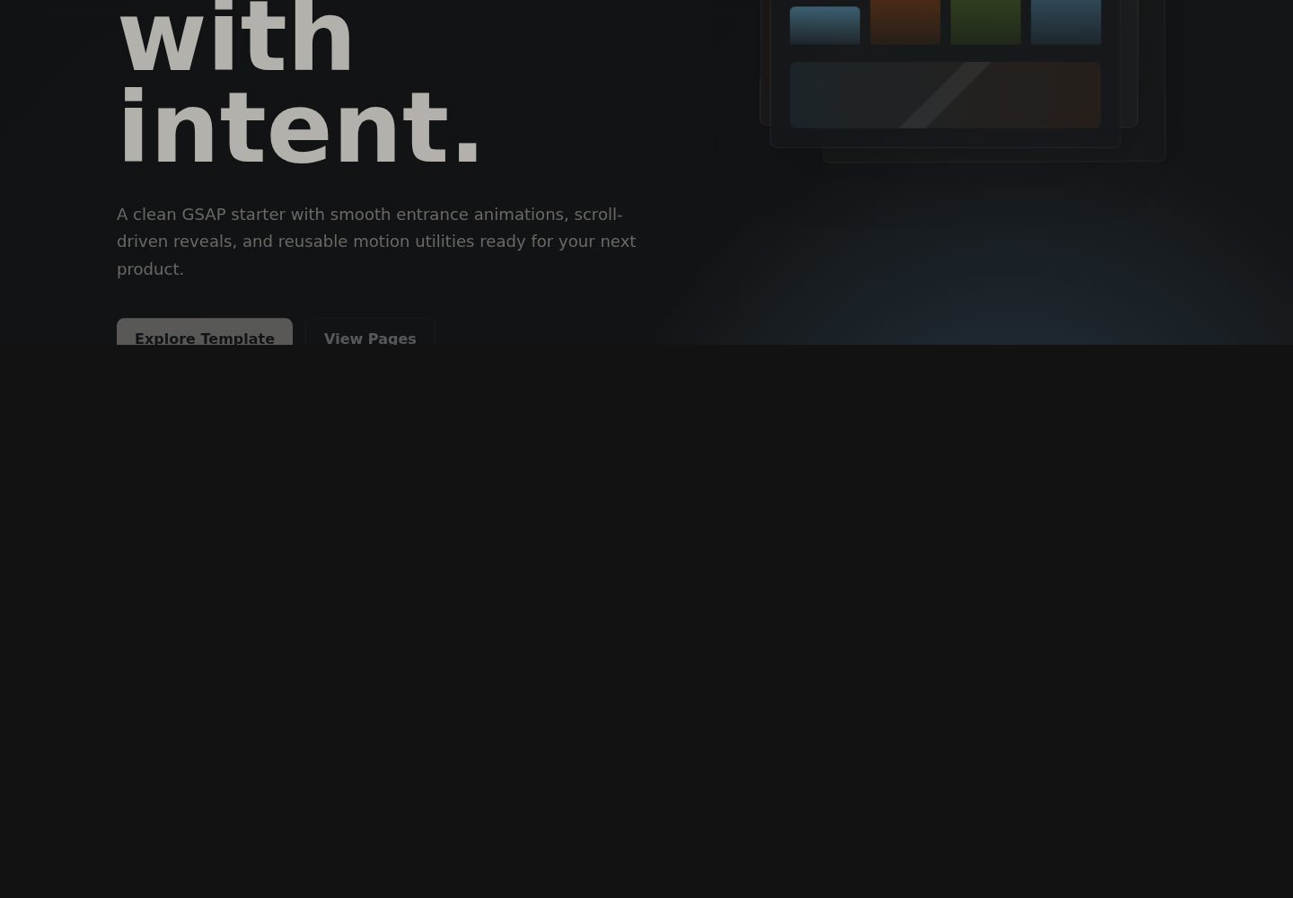 animated-landing-page · Desktop homepage