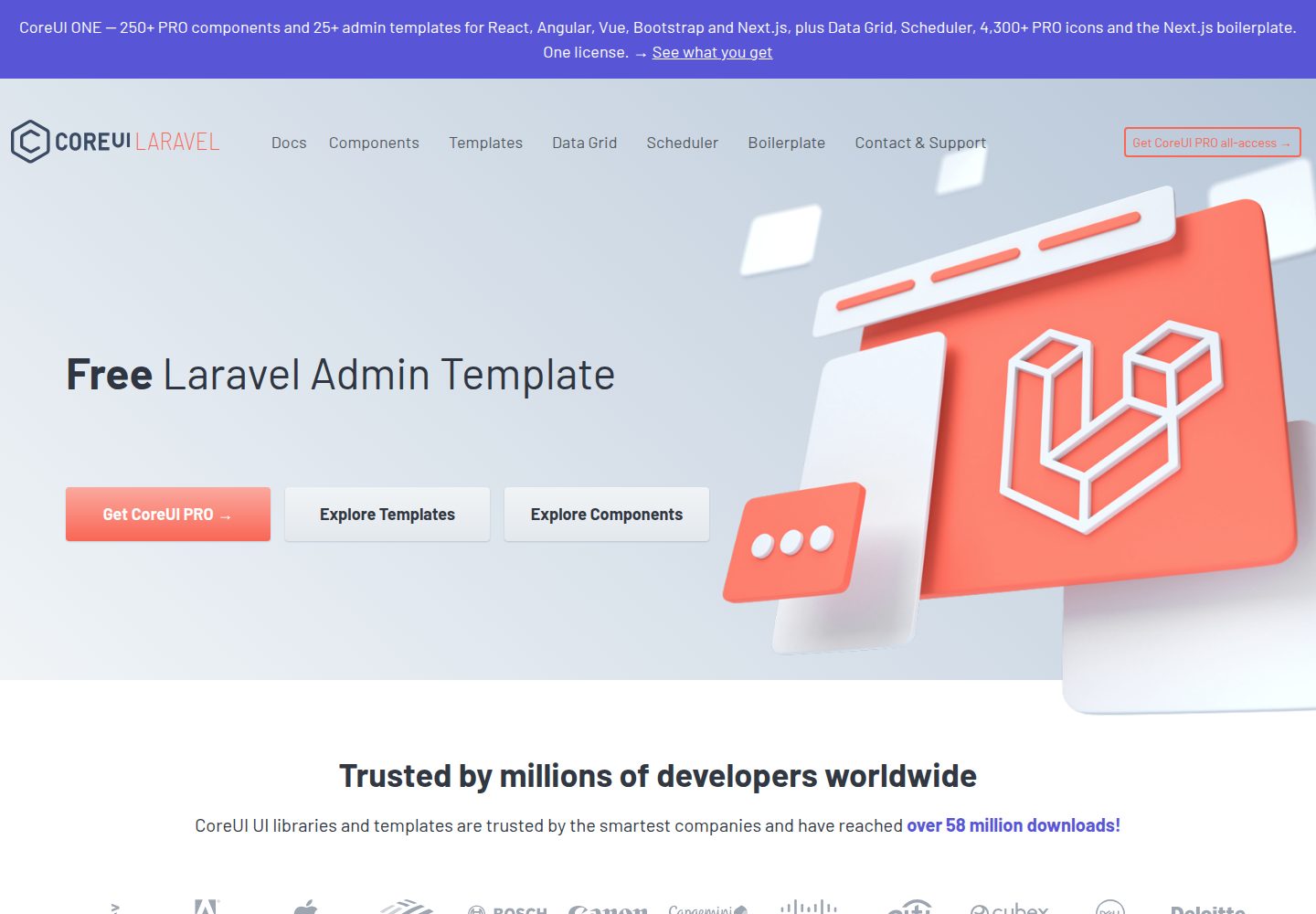 coreui-free-laravel-admin-template 网站模板截图