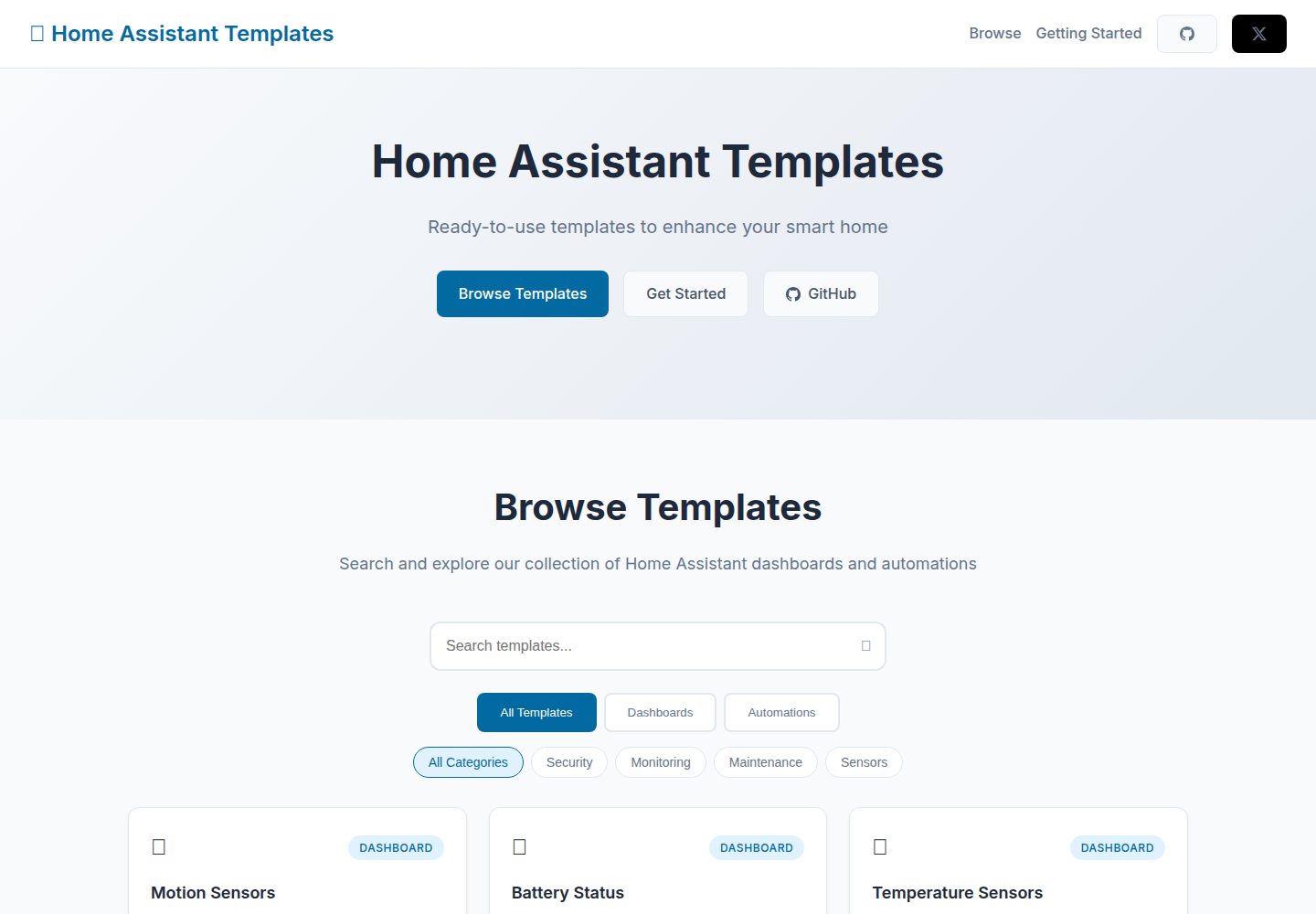 home-assistant-templates 网站模板截图