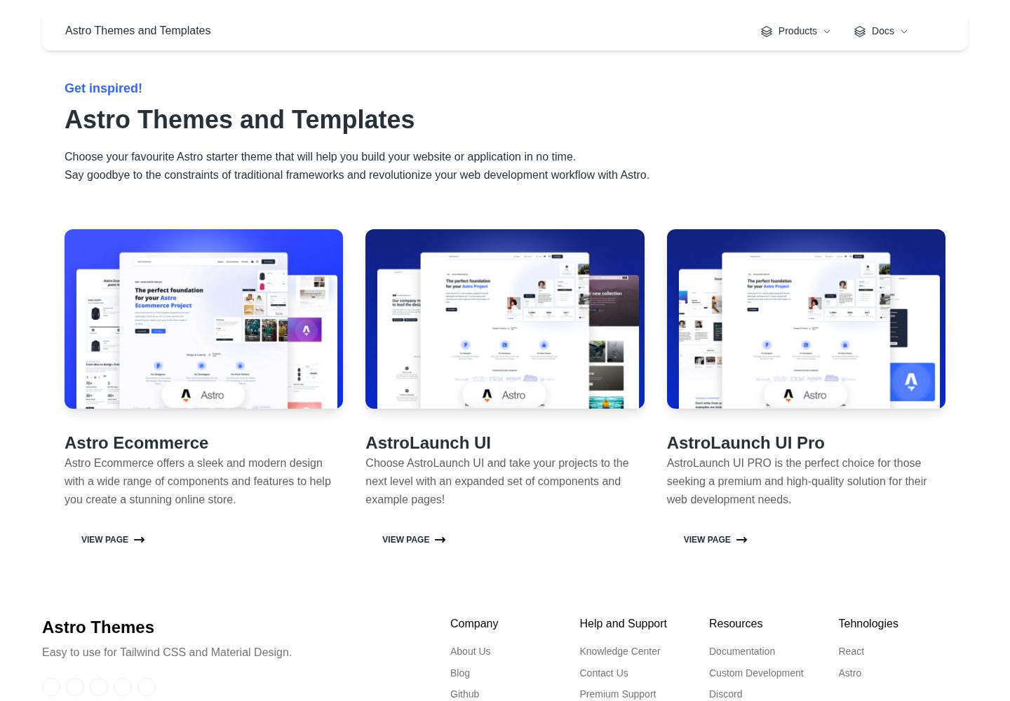 astro-ecommerce 网站模板截图