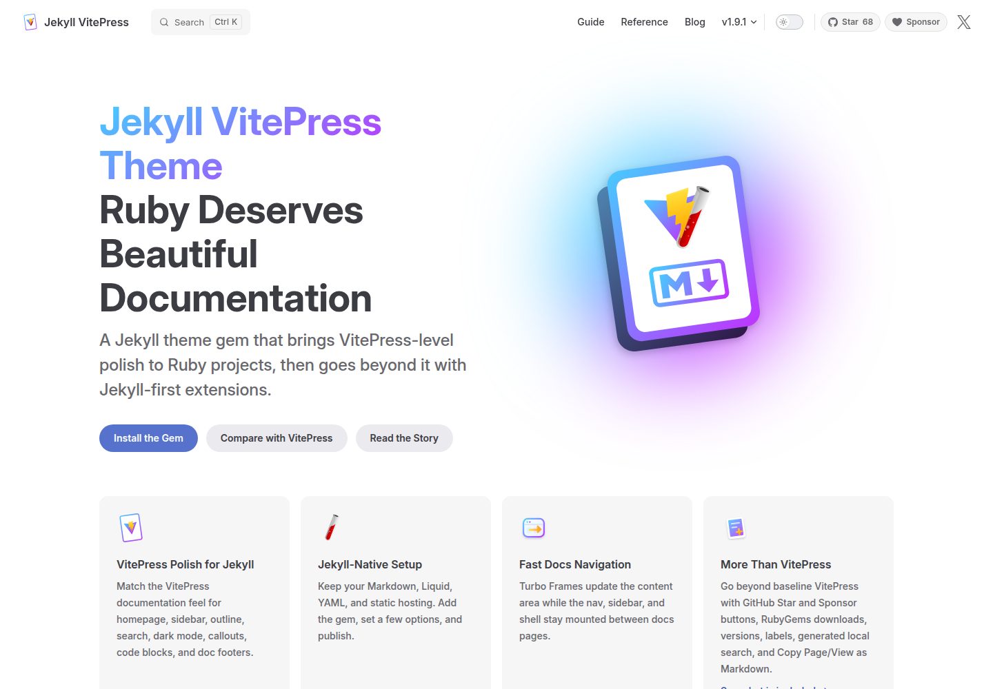 jekyll-vitepress-theme 网站模板截图