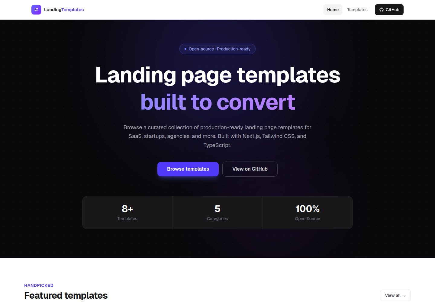 landing-templates 网站模板截图