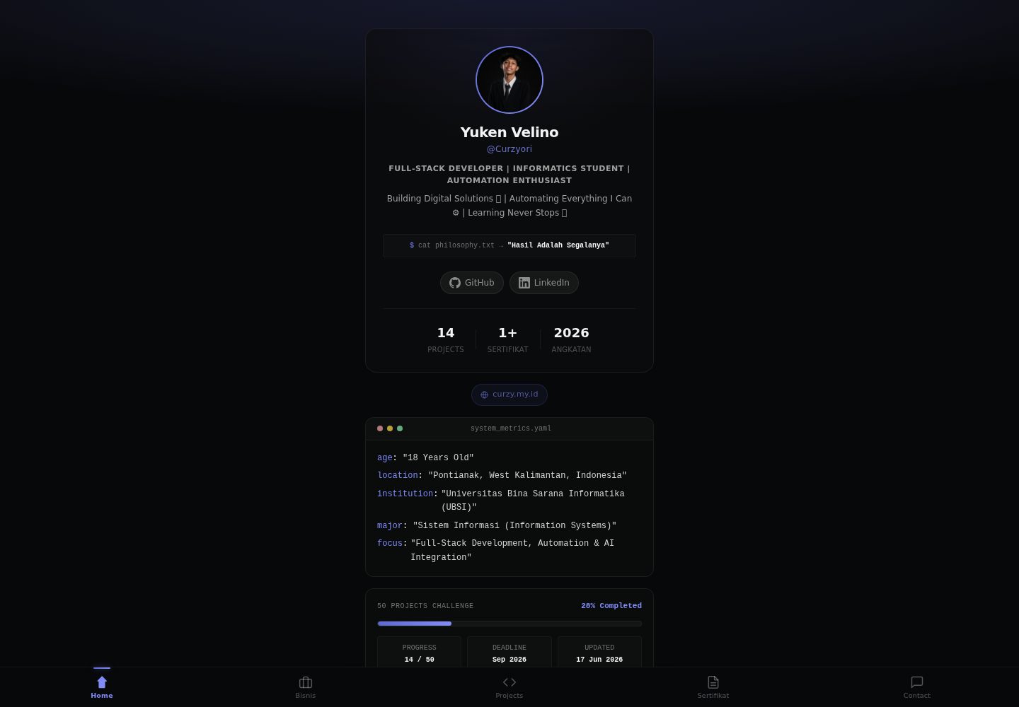 portofolio-template · Desktop homepage