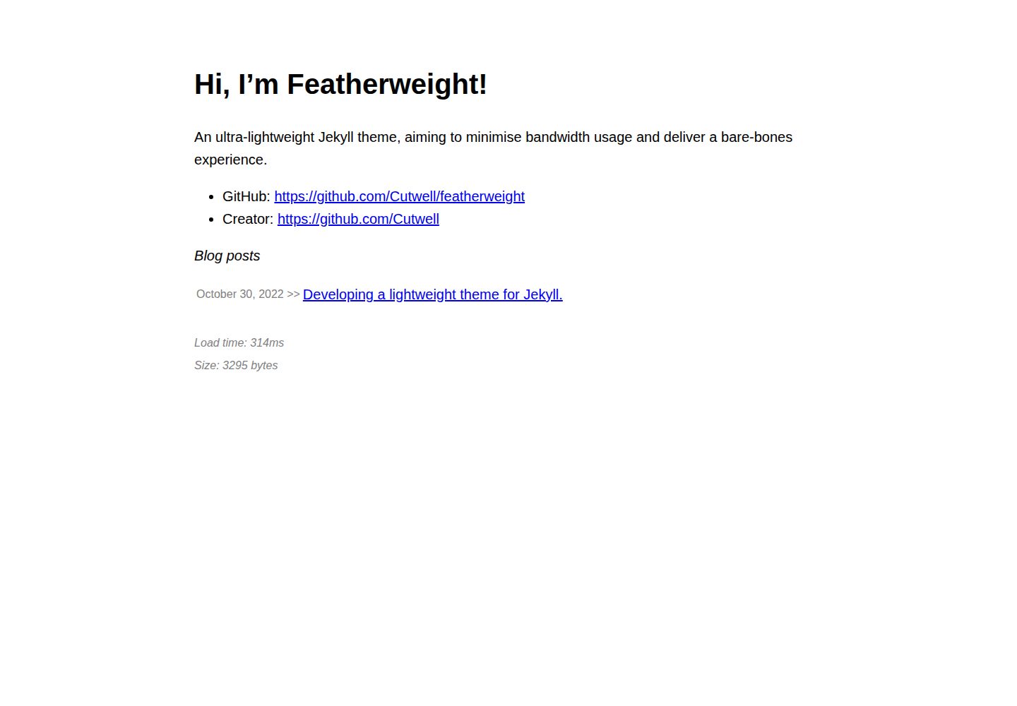 featherweight 网站模板截图